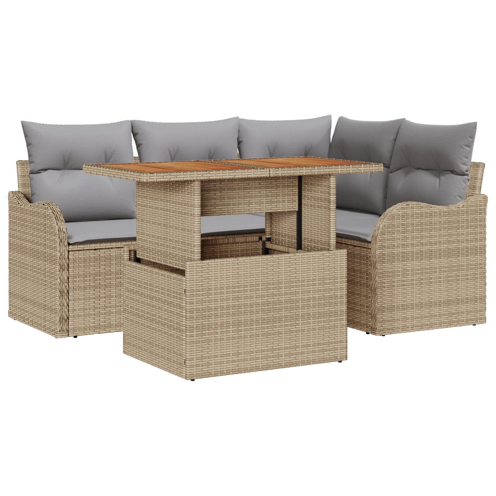 vidaXL Set de canapele pentru grădină Manual 5 pcs bej și gri deschis