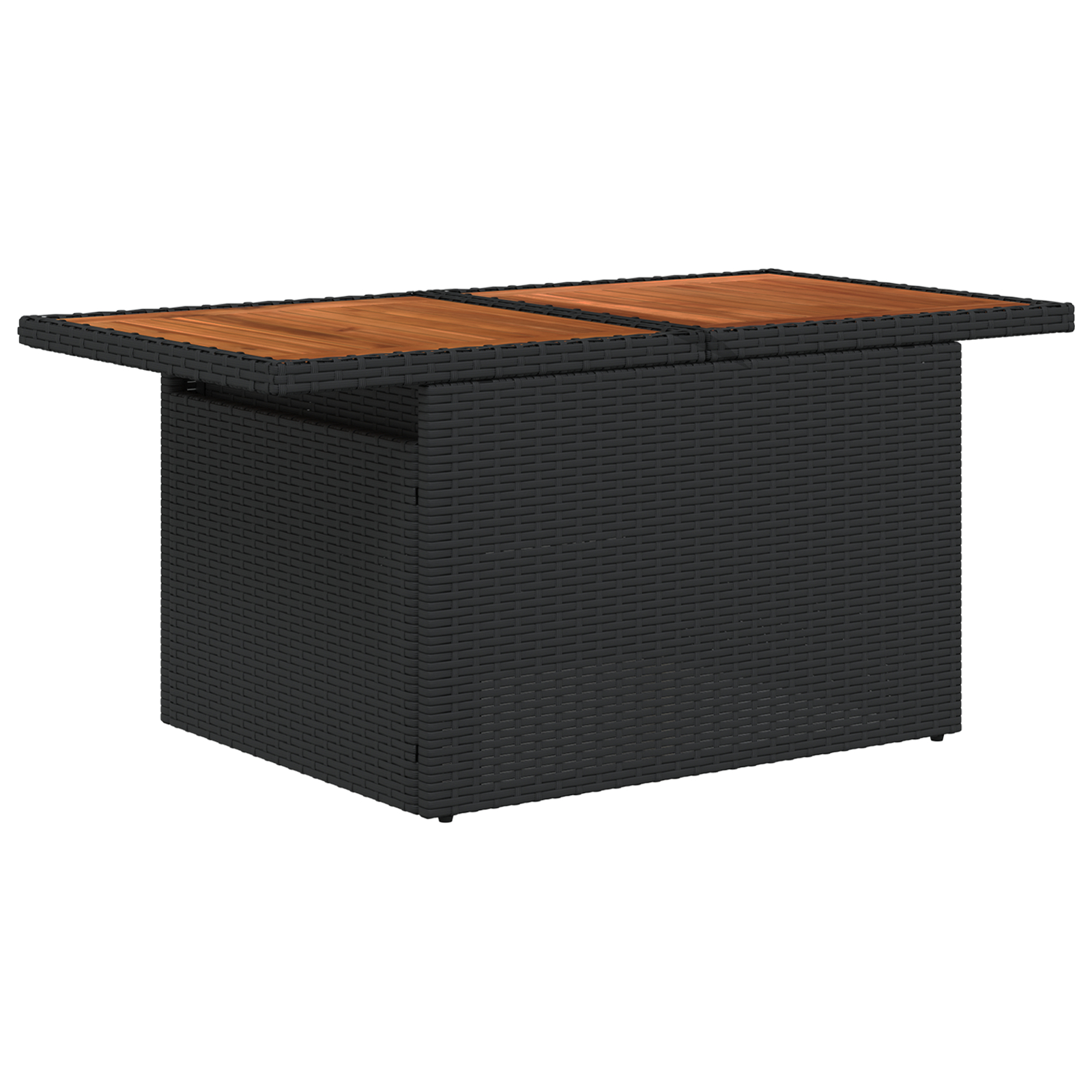 Set canapea de grădină 9 piese cu perne Negru Poliratan Acacia Set canapea de grădină 9 piese cu perne Negru Poliratan Acacia