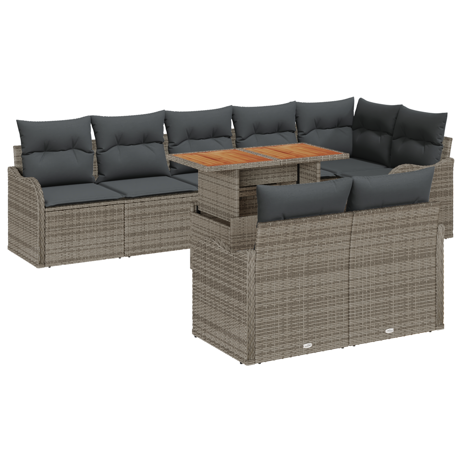 vidaXL Set de canapele pentru grădină 9 pcs Gri 100 x 55 x 73 cm vidaXL Set de canapele pentru grădină 9 pcs Gri 100 x 55 x 73 cm