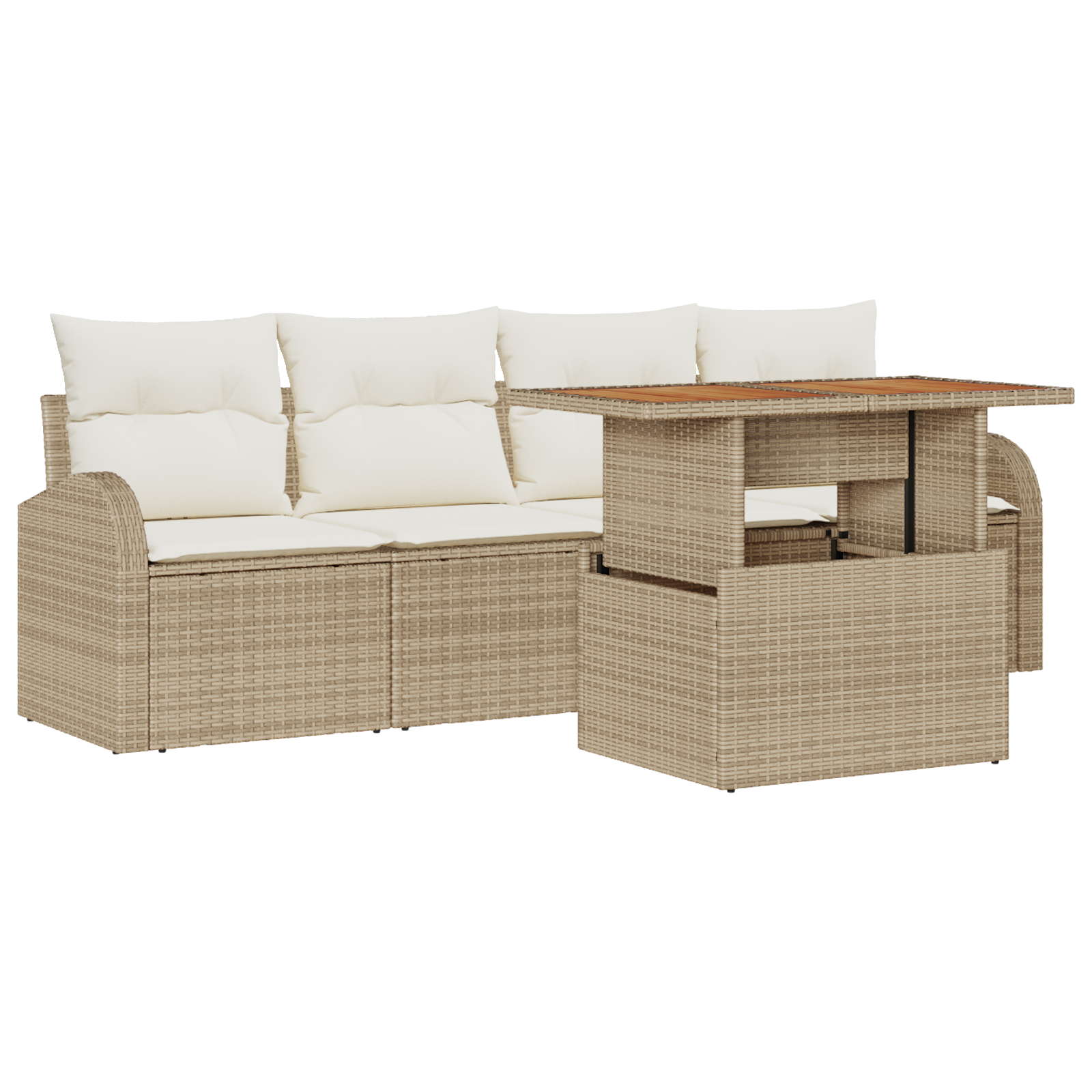 vidaXL Set de canapele pentru grădină cu pernă 5 pcs bej și crem vidaXL Set de canapele pentru grădină cu pernă 5 pcs bej și crem