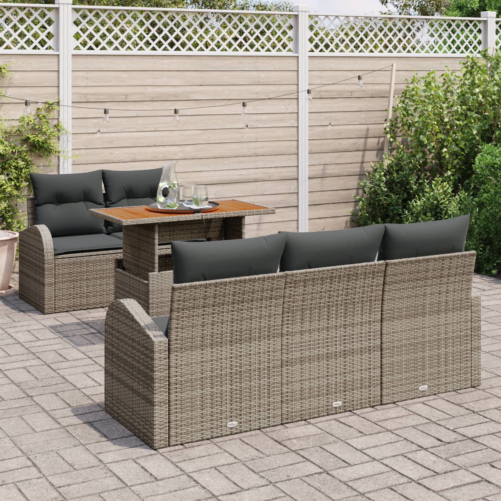 vidaXL Set de canapele pentru grădină 6 pcs Gri 100 x 55 x 73 cm