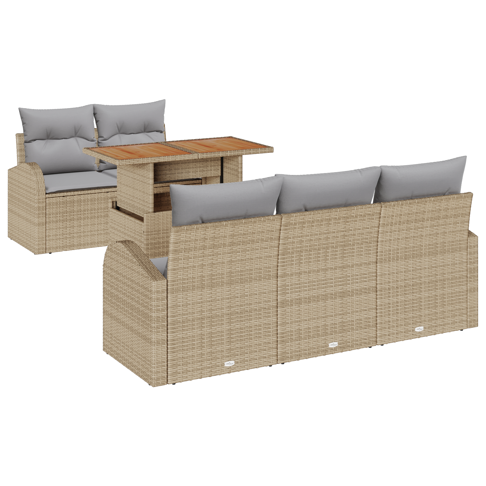 vidaXL Set de canapele pentru grădină 6 pcs bej și gri deschis