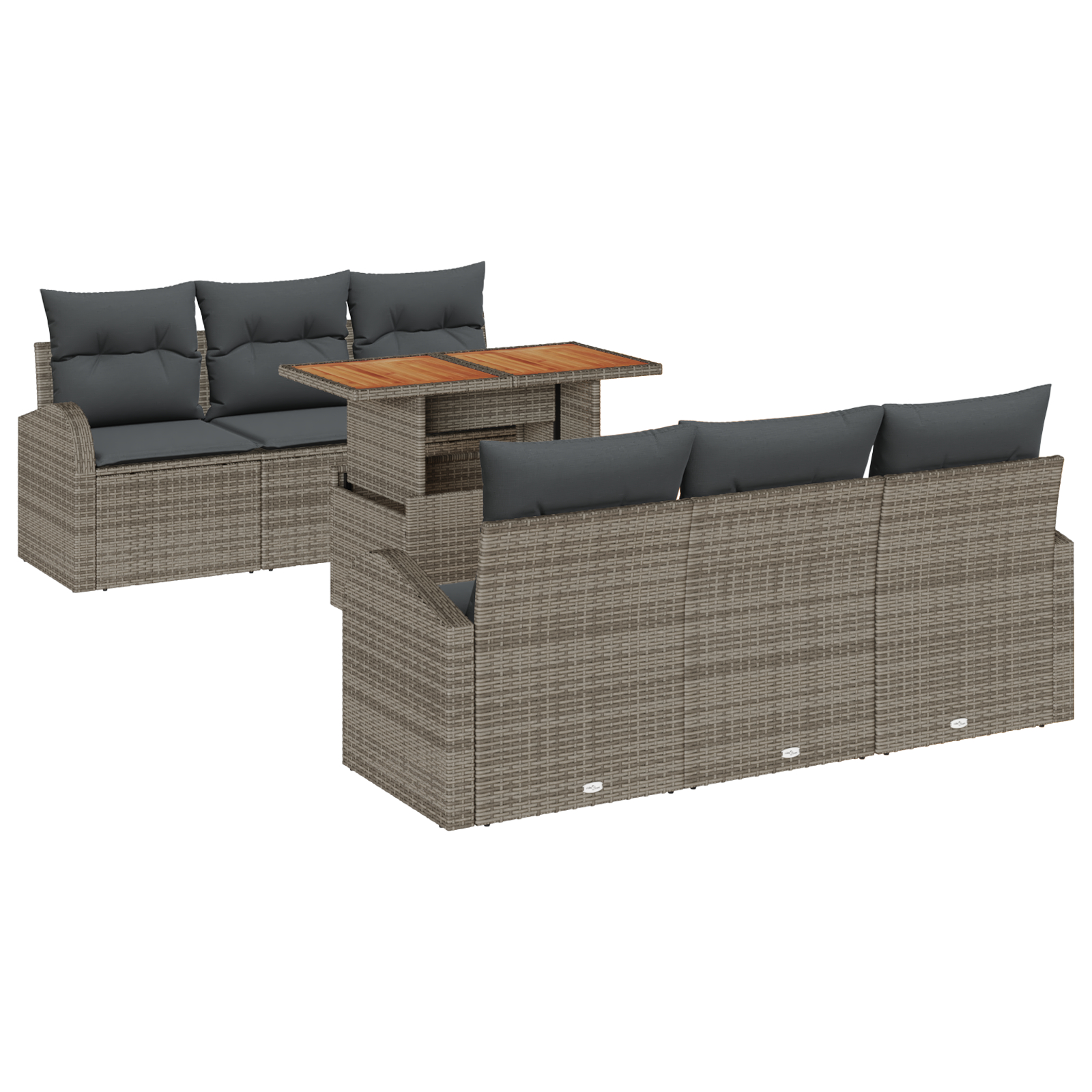 vidaXL Set de canapele pentru grădină 7 pcs Gri 100 x 55 x 73 cm