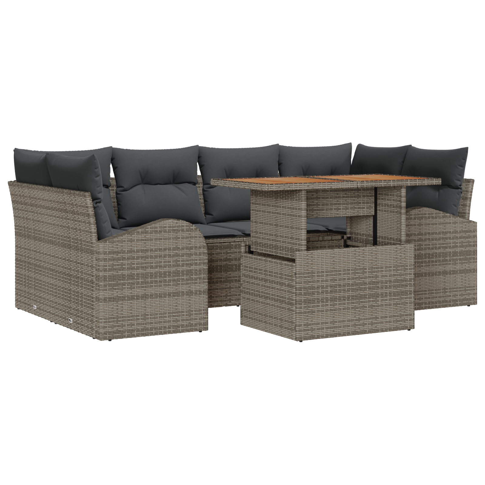 vidaXL Set de canapele pentru grădină 7 pcs Gri 100 x 55 x 73 cm
