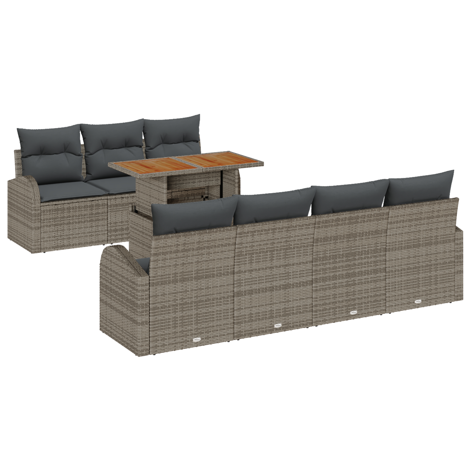 vidaXL Set de canapele pentru grădină 8 pcs Gri 100 x 55 x 73 cm