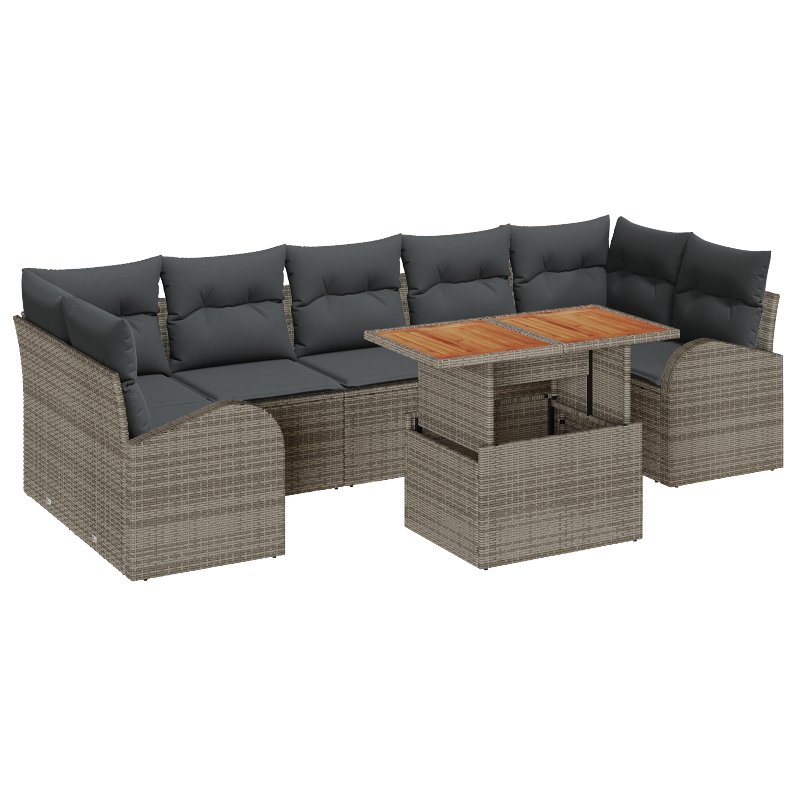 vidaXL Set de canapele pentru grădină 8 pcs Gri 100 x 55 x 73 cm