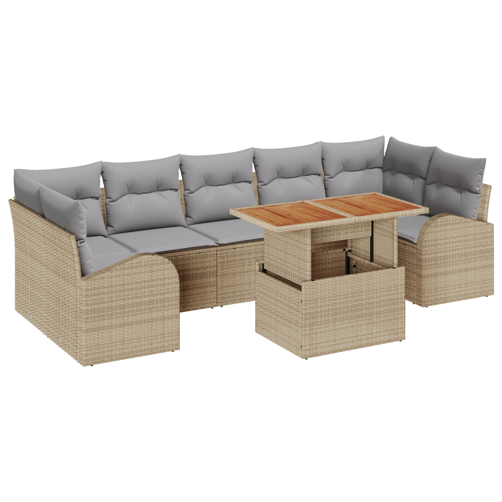 vidaXL Set de canapele pentru grădină Manual 8 pcs bej și gri deschis