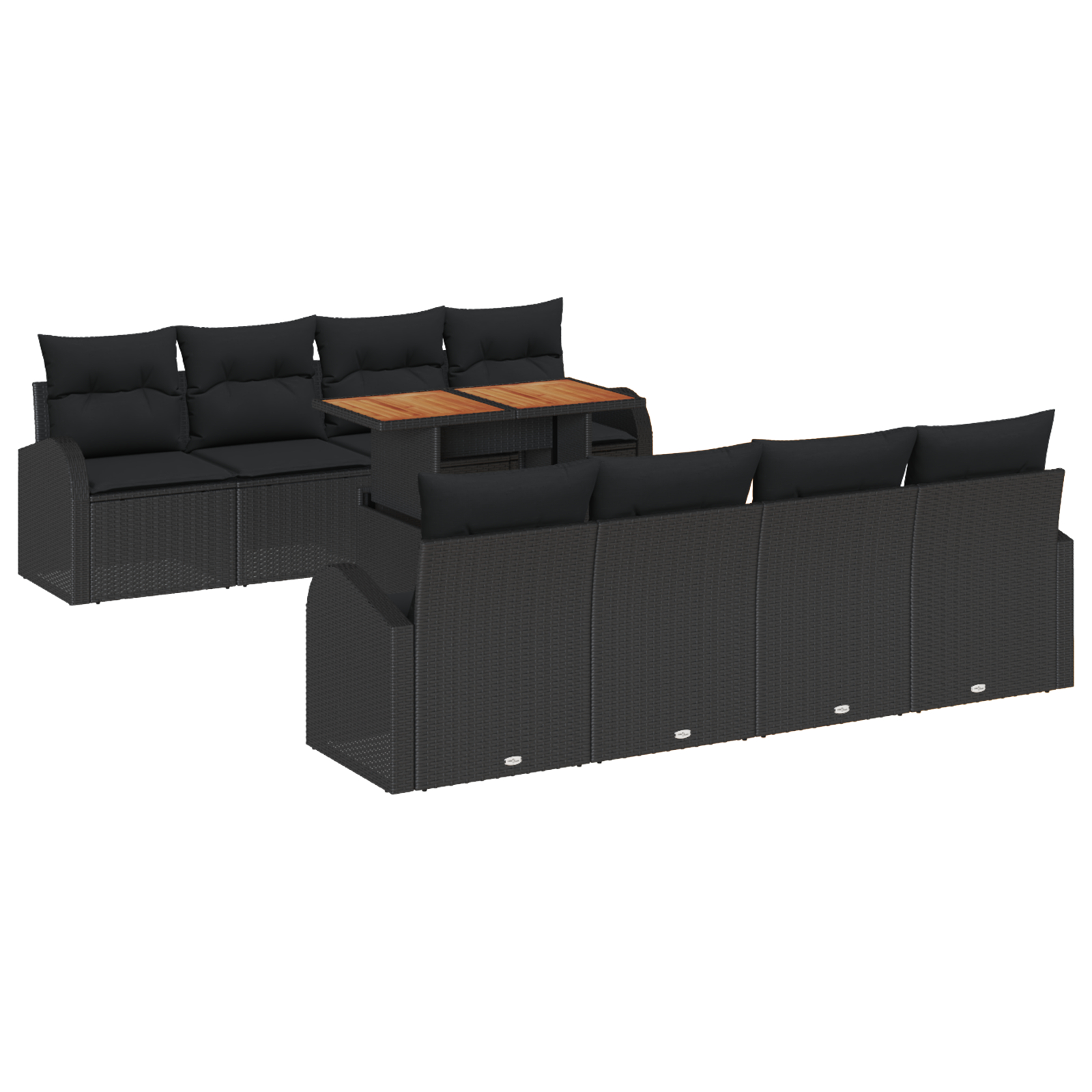 vidaXL Set de canapele pentru grădină 7 pcs Negru 100 x 55 x 73 cm vidaXL Set de canapele pentru grădină 7 pcs Negru 100 x 55 x 73 cm