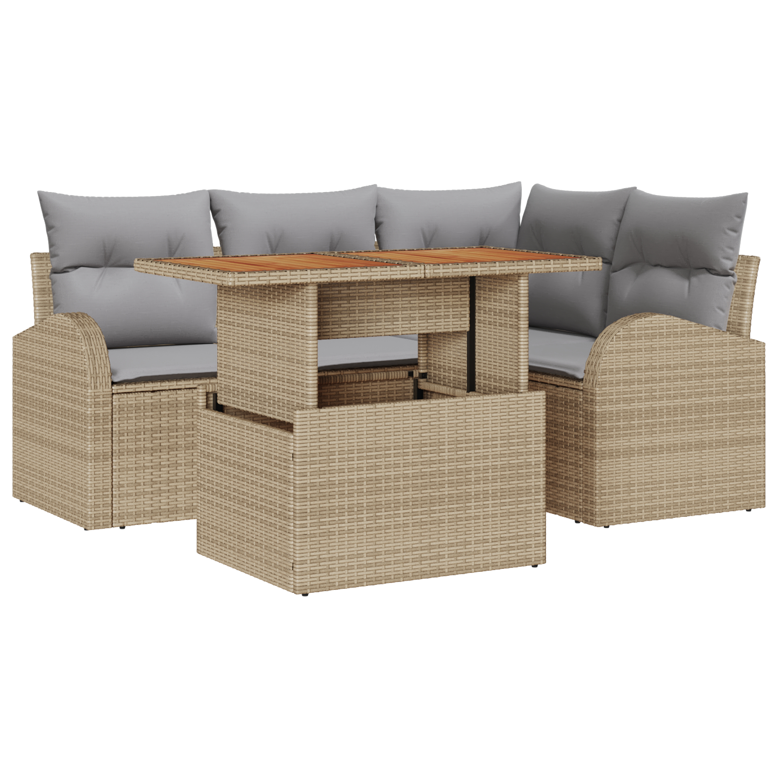 vidaXL Set de canapele pentru grădină Manual 5 pcs bej și gri deschis