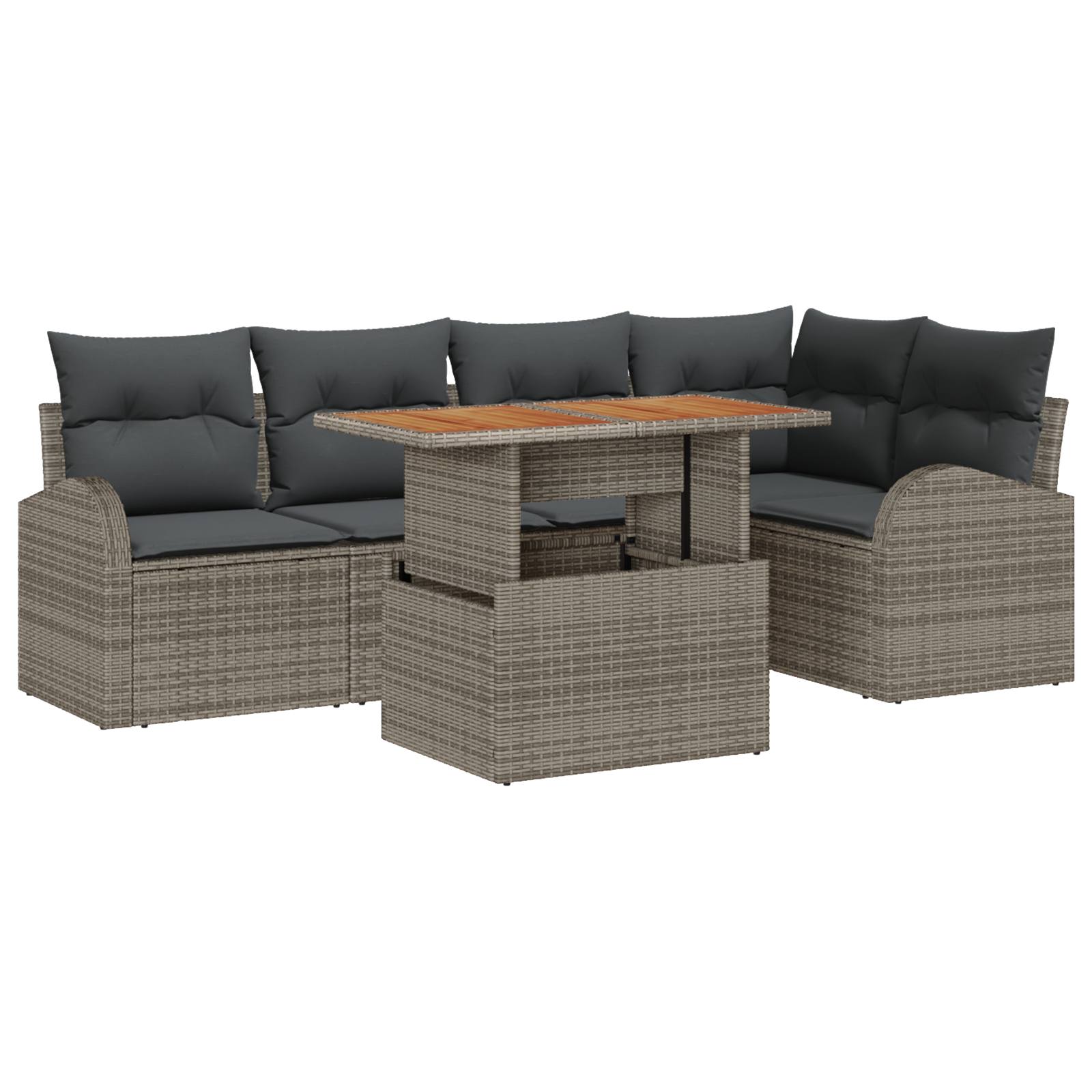 vidaXL Set de canapele pentru grădină 6 pcs Gri 100 x 55 x 73 cm