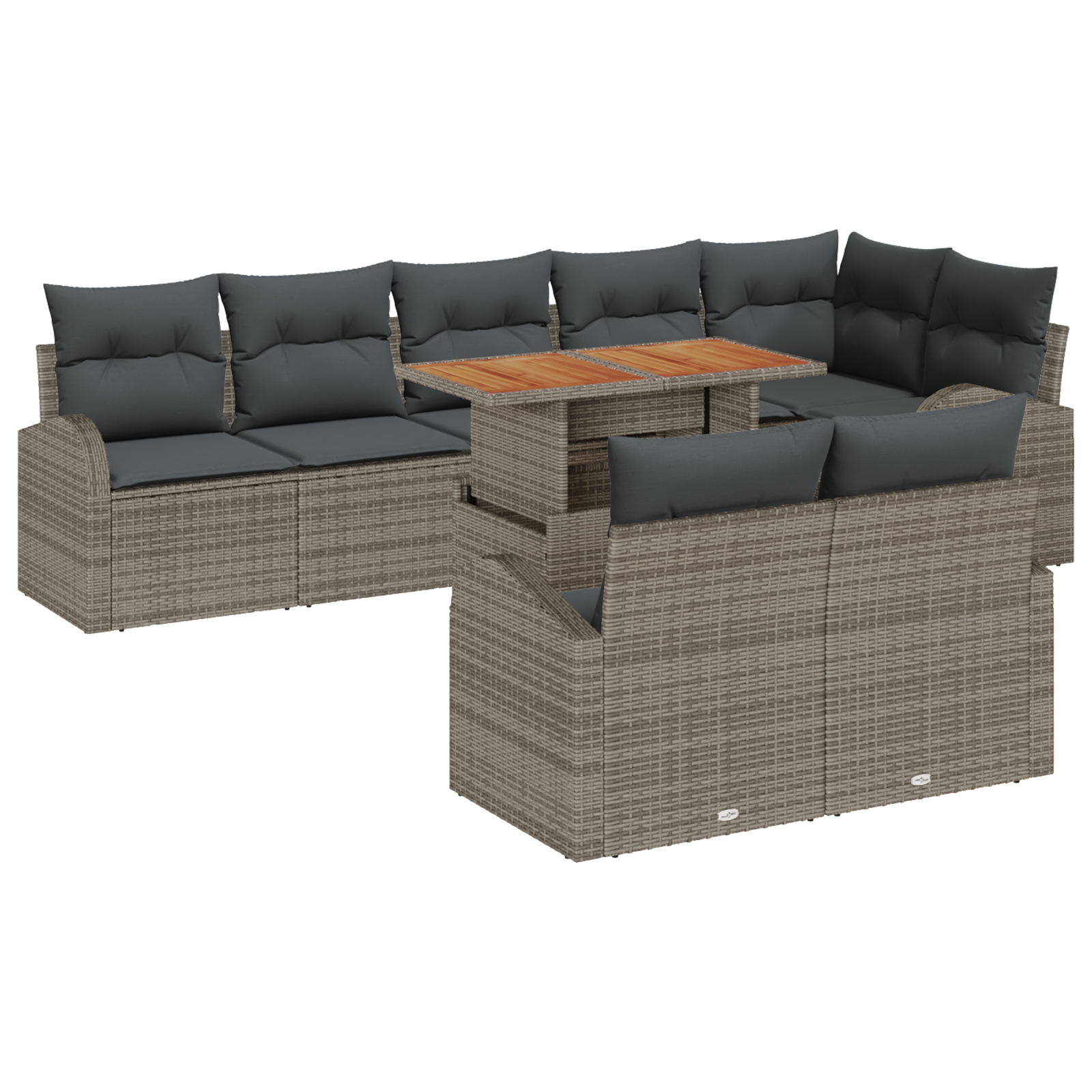 vidaXL Set de canapele pentru grădină 9 pcs Gri 100 x 55 x 73 cm vidaXL Set de canapele pentru grădină 9 pcs Gri 100 x 55 x 73 cm