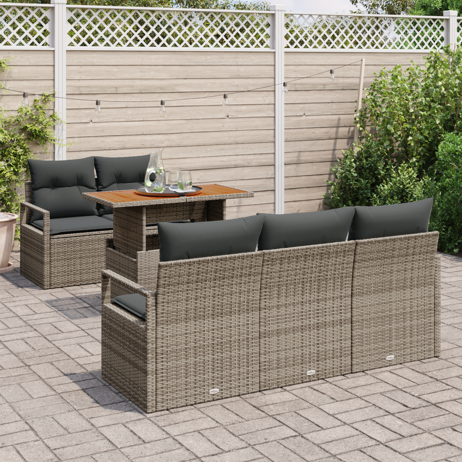 vidaXL Set de canapele pentru grădină 6 pcs Gri 100 x 55 x 73 cm