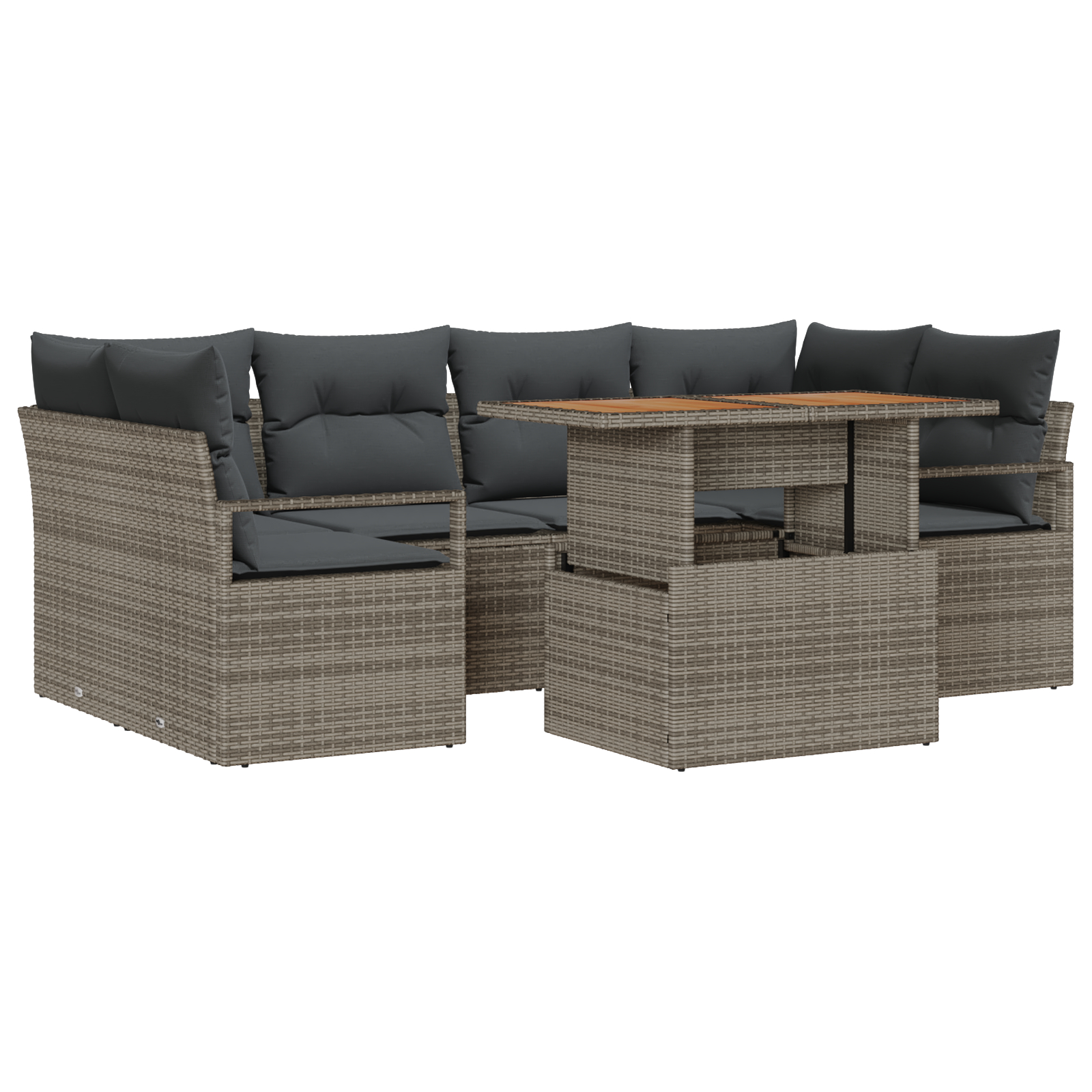 vidaXL Set de canapele pentru grădină 7 pcs Gri 100 x 55 x 73 cm