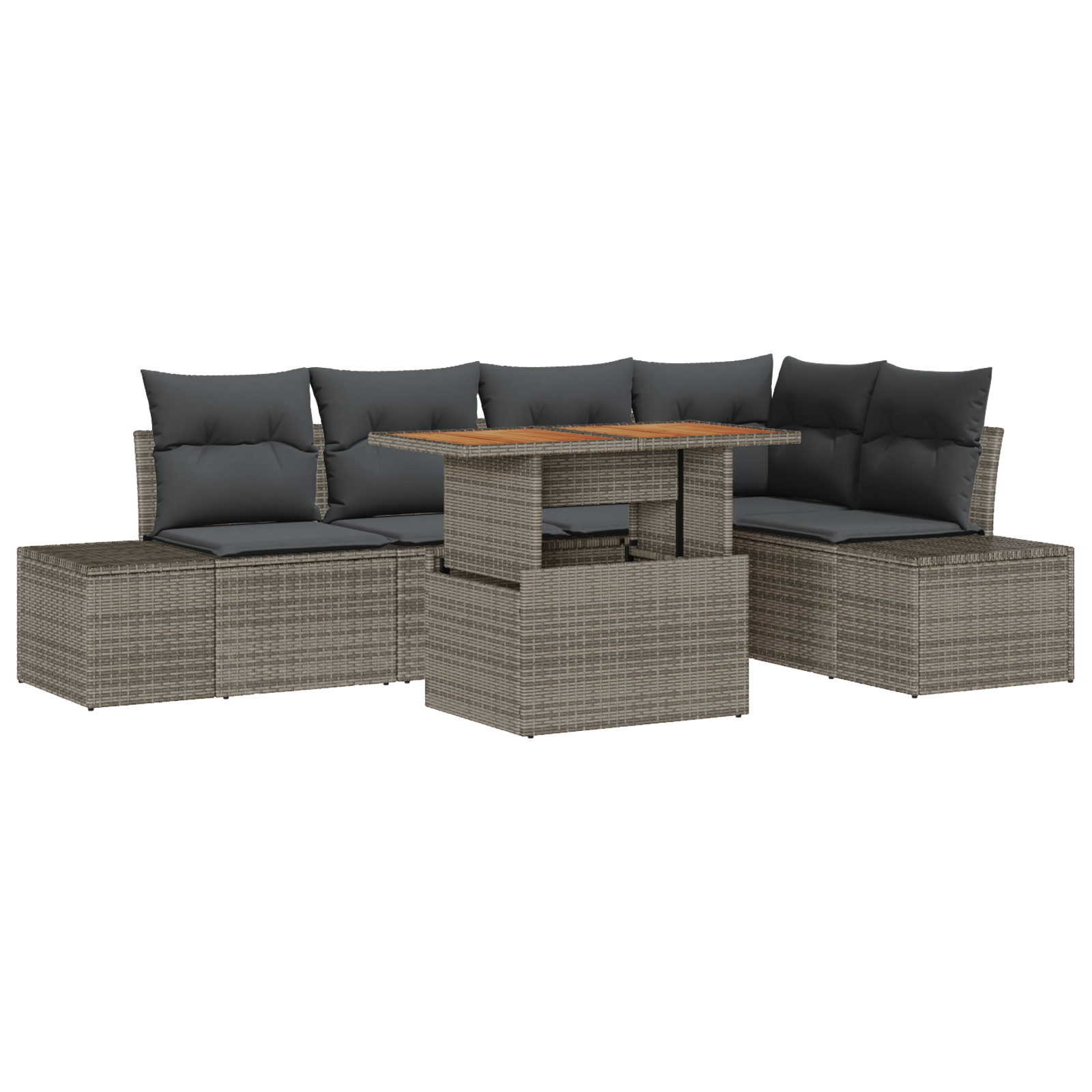 vidaXL Set de masă pentru grădină 6 pcs Gri și Brown 100 x 55 x 73 cm vidaXL Set de masă pentru grădină 6 pcs Gri și Brown 100 x 55 x 73 cm