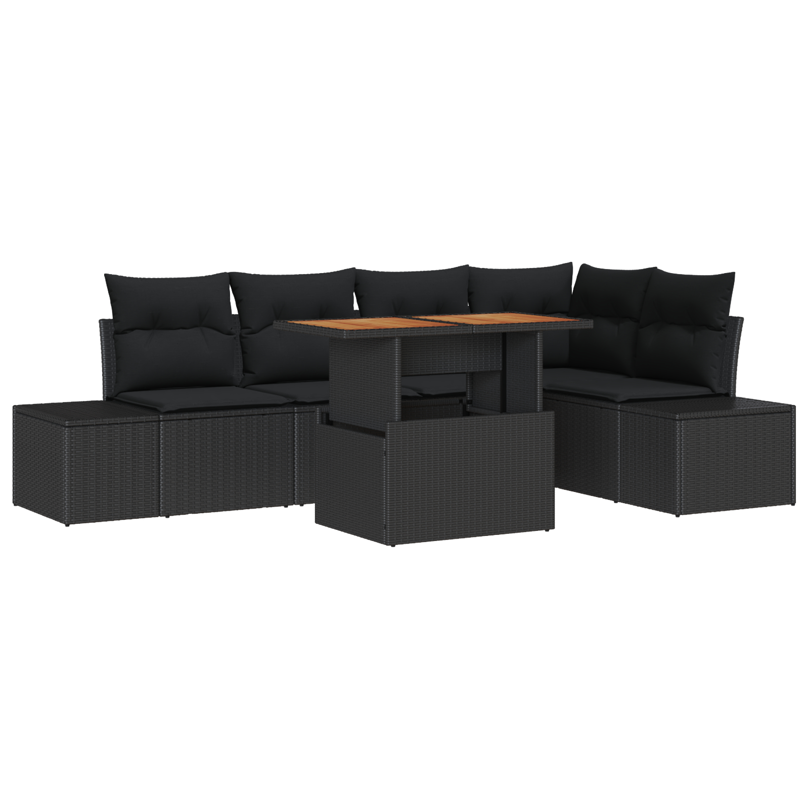 vidaXL Set de masă pentru grădină 6 pcs Negru și Maro 100 x 55 x 73 cm vidaXL Set de masă pentru grădină 6 pcs Negru și Maro 100 x 55 x 73 cm