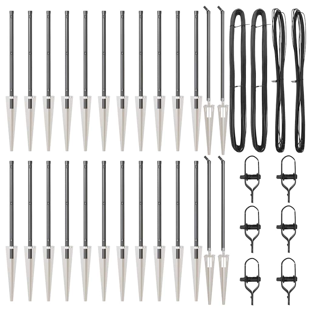 vidaXL Stâlpi de gard cu vârf, 26 buc., Ø32 mm, 100 cm. oțel zincat vidaXL Stâlpi de gard cu vârf, 26 buc., Ø32 mm, 100 cm. oțel zincat