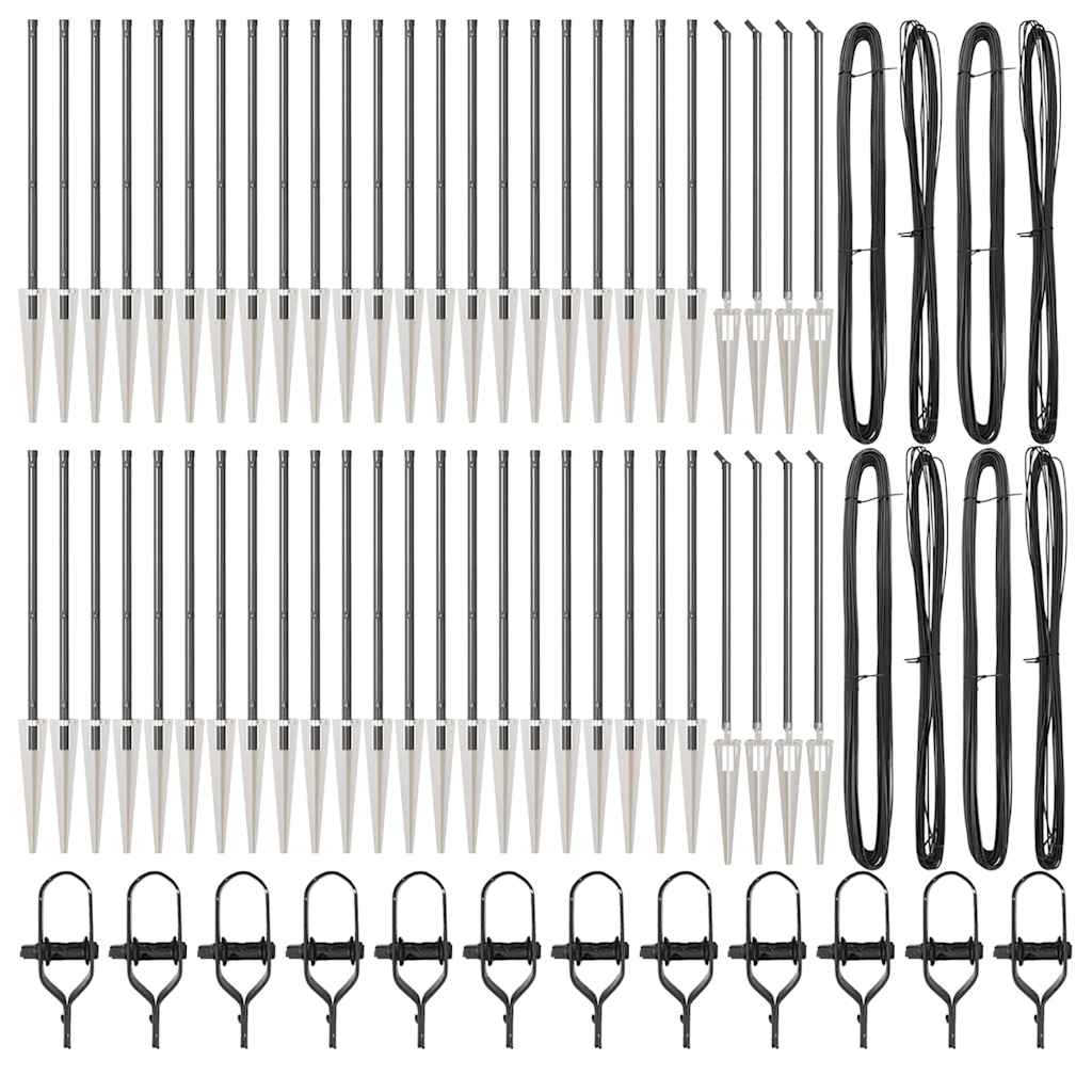 vidaXL Stâlp de gard. 52 pcs Argintiu 3.2 x 3.2 x 100 cm Oțel vidaXL Stâlp de gard. 52 pcs Argintiu 3.2 x 3.2 x 100 cm Oțel