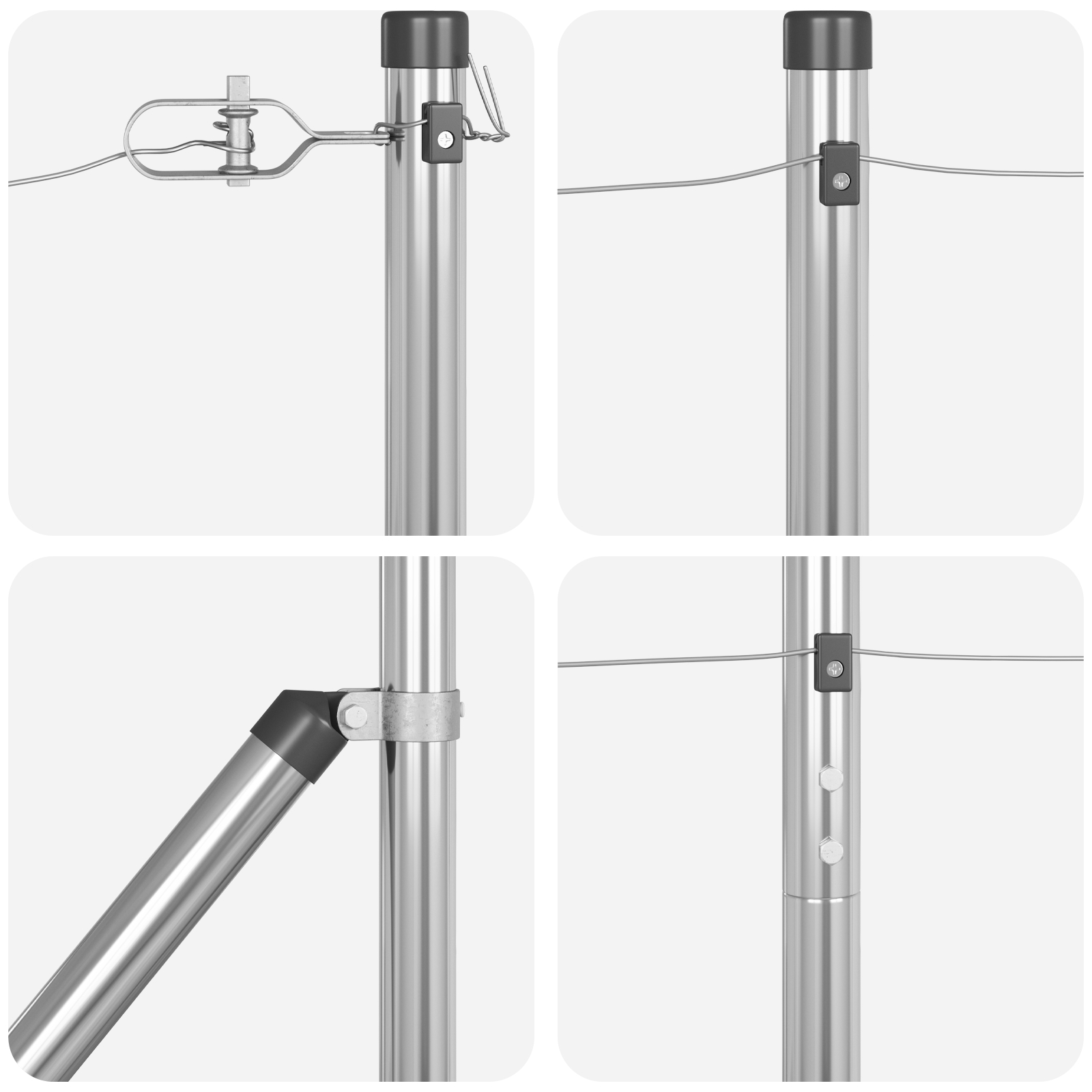 Stâlpi de gard vidaXL cu vârf 26 buc Ø32 mm 160 cm Oțel galvanizat Stâlpi de gard vidaXL cu vârf 26 buc Ø32 mm 160 cm Oțel galvanizat