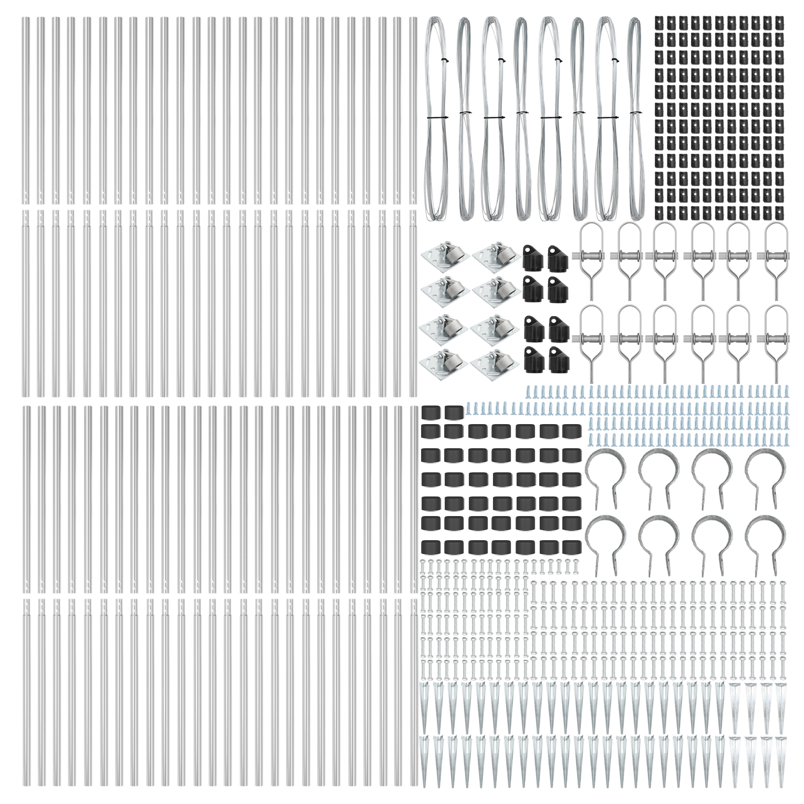 vidaXL Stâlp de gard. 52 pcs Argintiu 3.2 x 3.2 x 170 cm Oțel vidaXL Stâlp de gard. 52 pcs Argintiu 3.2 x 3.2 x 170 cm Oțel