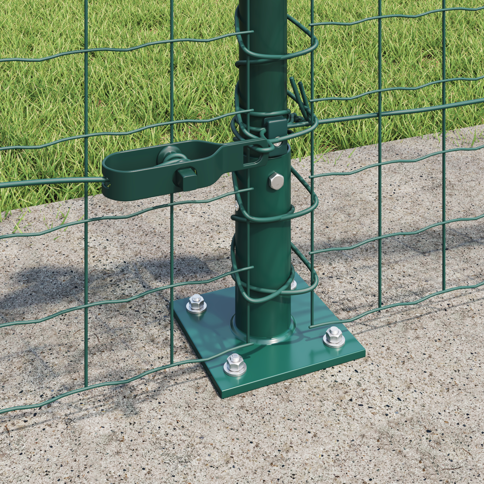 vidaXL Posturi de Gardă cu Plăci de Bază 26 pcs Ø32mm 50cm Oțel Galvanizat vidaXL Posturi de Gardă cu Plăci de Bază 26 pcs Ø32mm 50cm Oțel Galvanizat