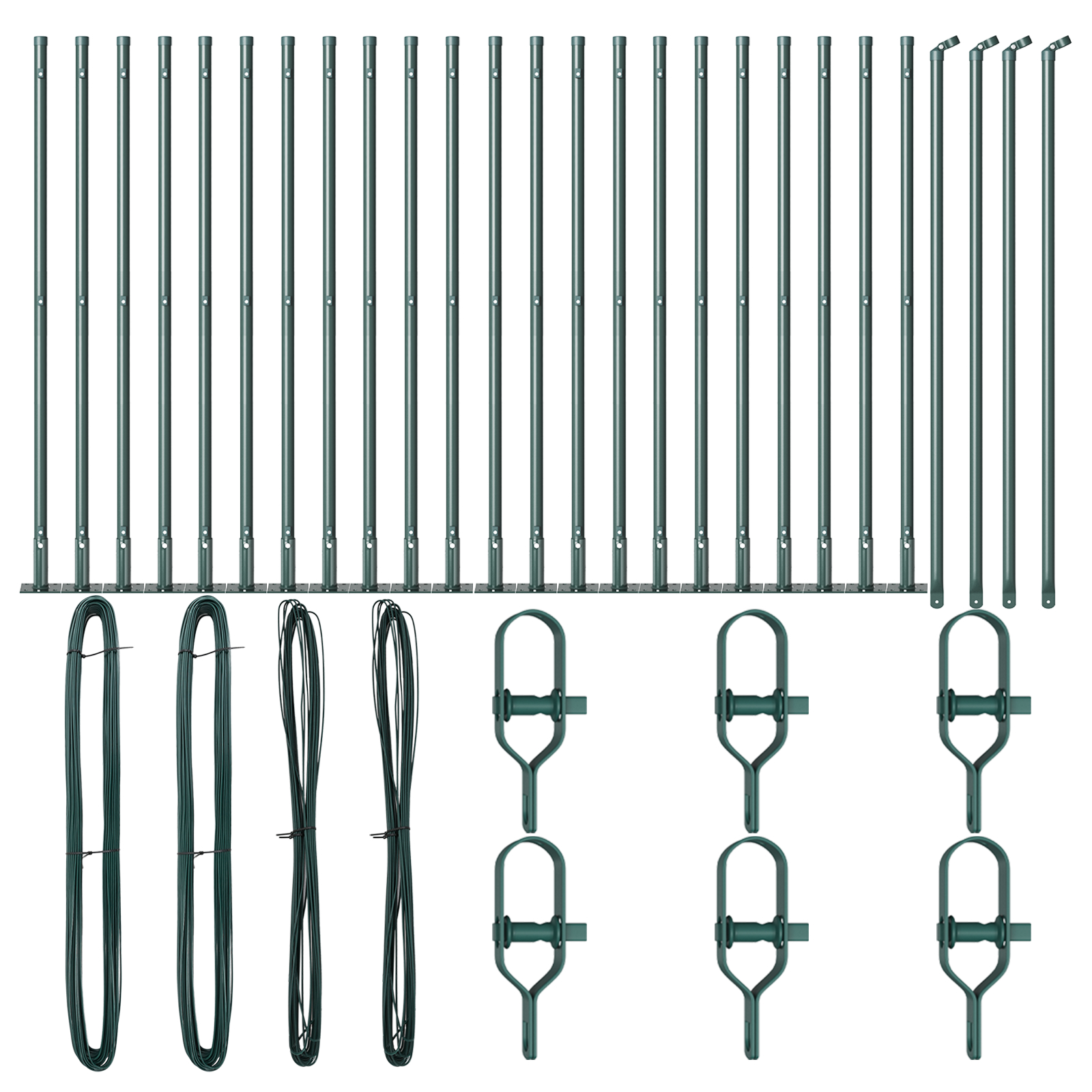 vidaXL Posturi de Gardă cu Plăci de Bază 26 pcs Ø32mm 50cm Oțel Galvanizat vidaXL Posturi de Gardă cu Plăci de Bază 26 pcs Ø32mm 50cm Oțel Galvanizat