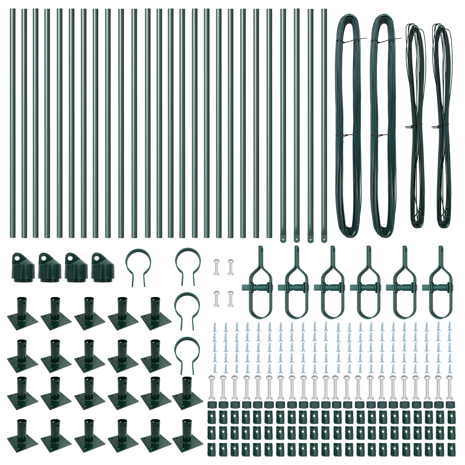 vidaXL Posturi de Gardă cu Plăci de Bază 26 pcs Ø32mm 50cm Oțel Galvanizat vidaXL Posturi de Gardă cu Plăci de Bază 26 pcs Ø32mm 50cm Oțel Galvanizat