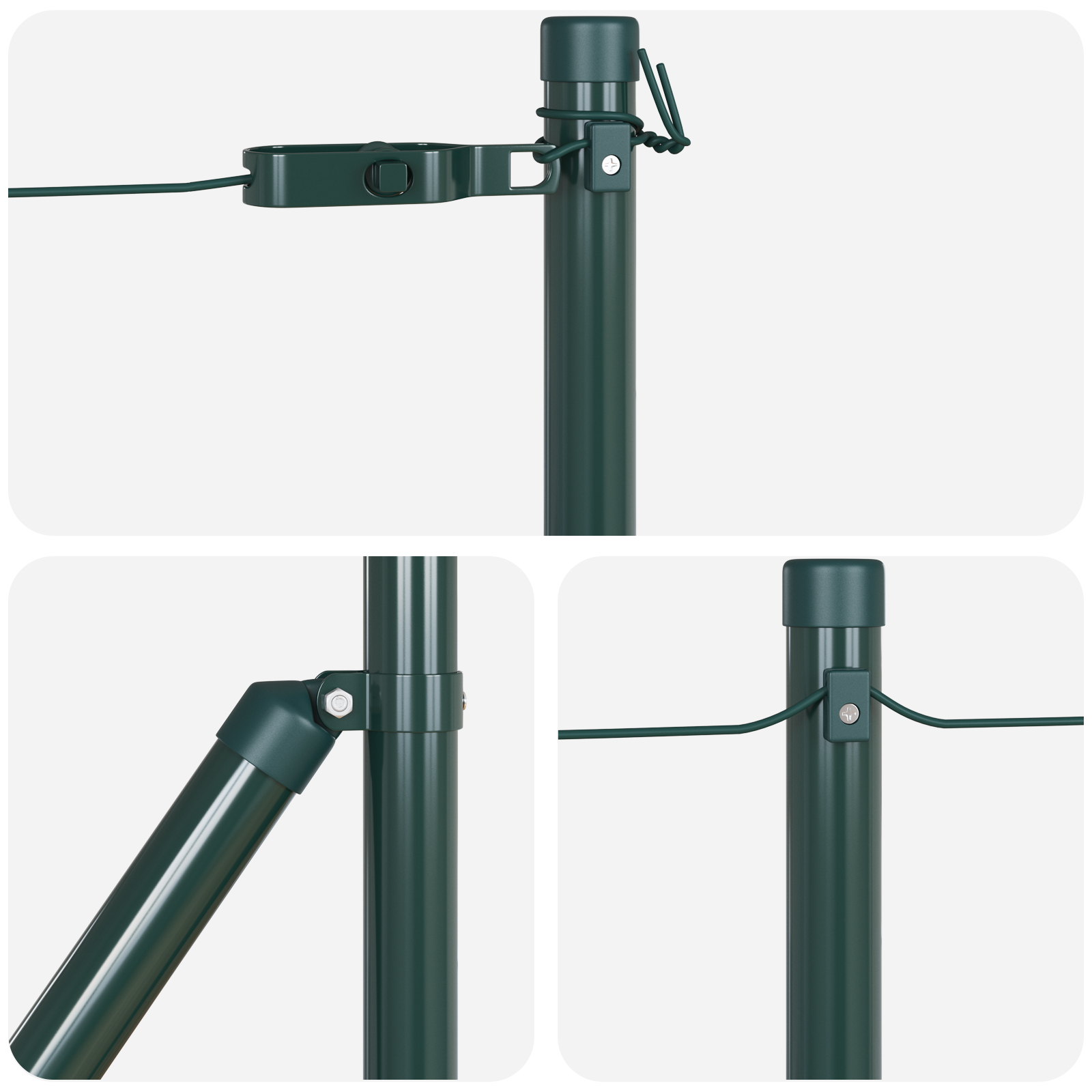vidaXL Posturi de Gardă cu Plăci de Bază 26 pcs Ø32mm 50cm Oțel Galvanizat vidaXL Posturi de Gardă cu Plăci de Bază 26 pcs Ø32mm 50cm Oțel Galvanizat