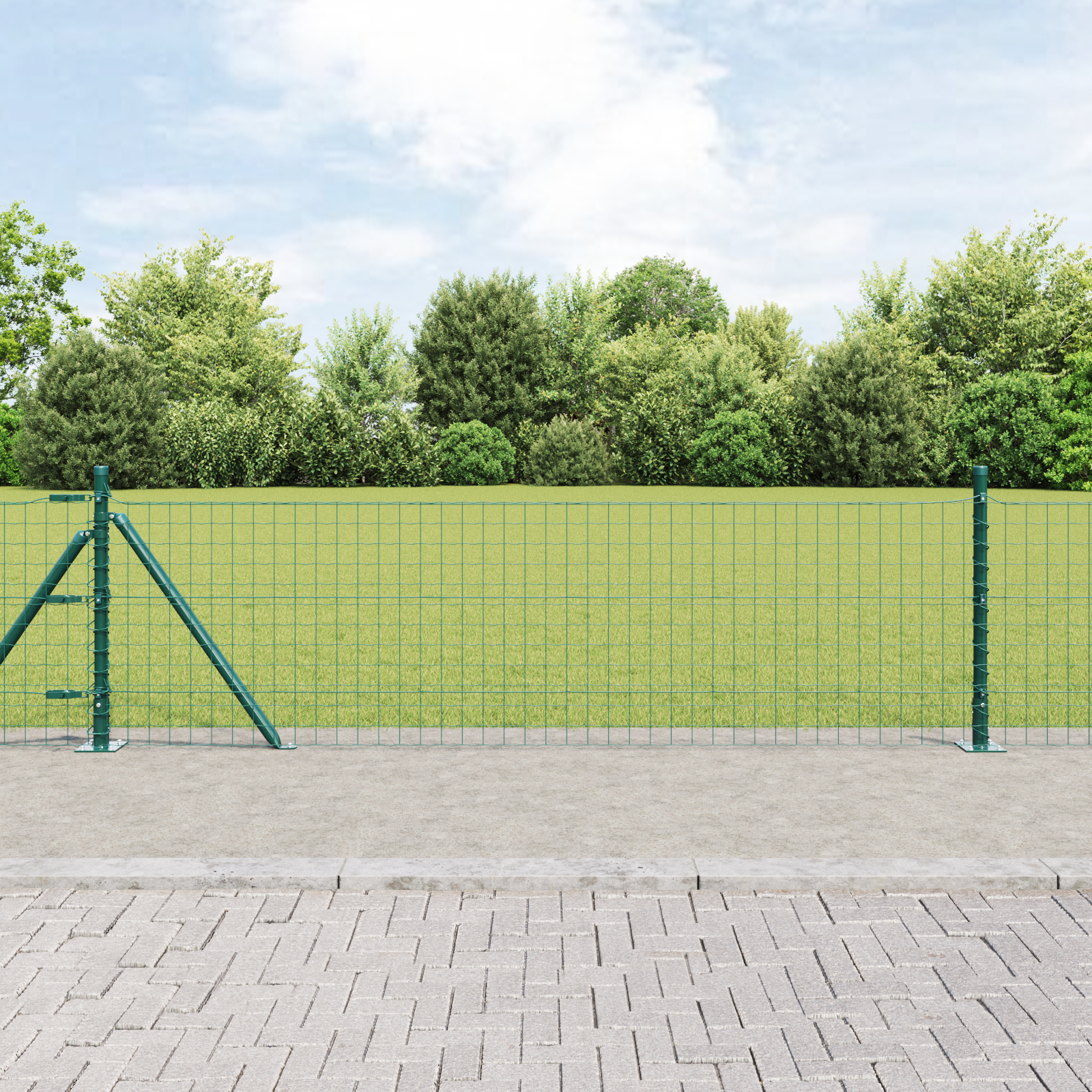 vidaXL Posturi de Gardă cu Plăci de Bază 26 pcs Ø32mm 50cm Oțel Galvanizat vidaXL Posturi de Gardă cu Plăci de Bază 26 pcs Ø32mm 50cm Oțel Galvanizat