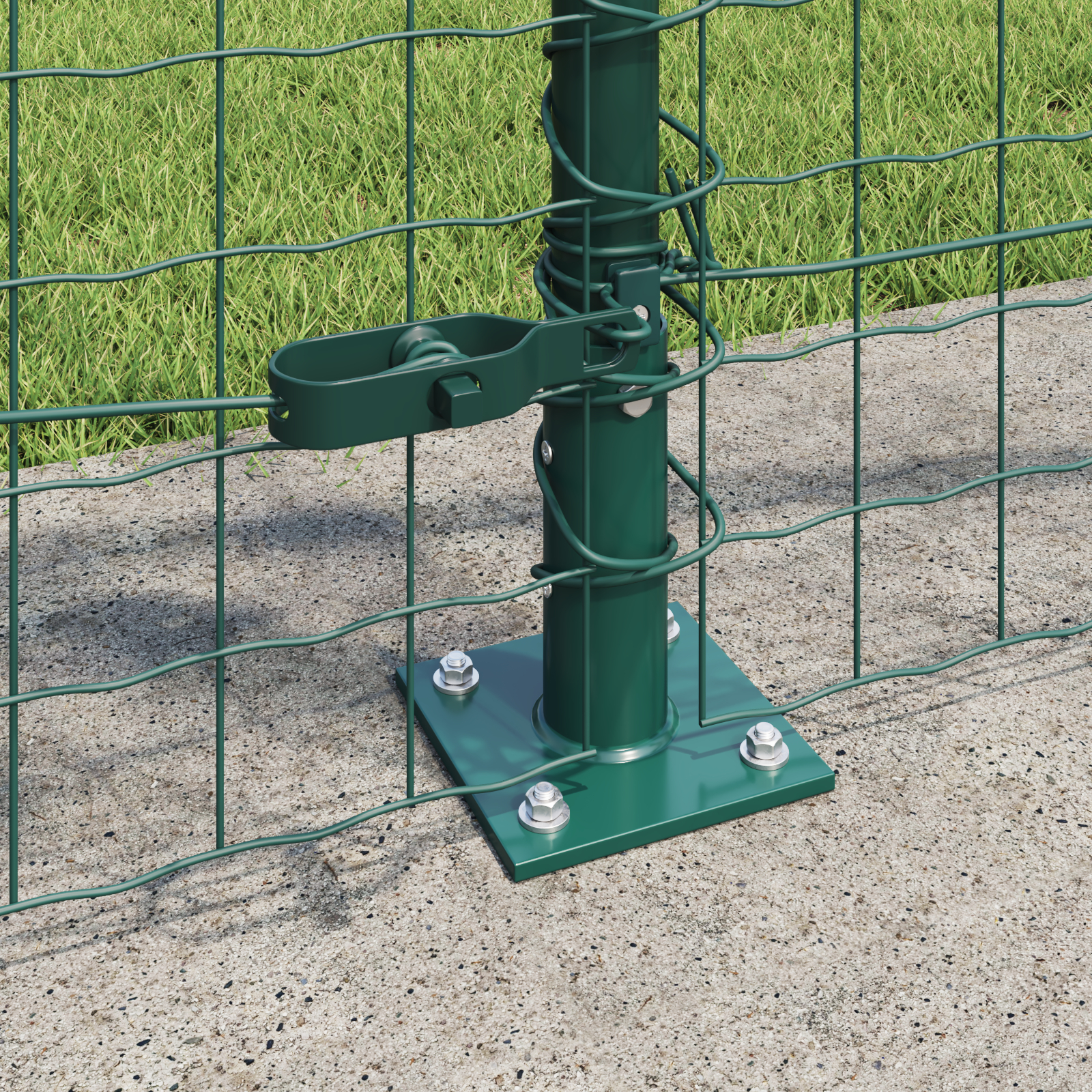 vidaXL poste de gard cu plăci de bază 52 buc Ø32mm 90cm oțel galvanizat vidaXL poste de gard cu plăci de bază 52 buc Ø32mm 90cm oțel galvanizat