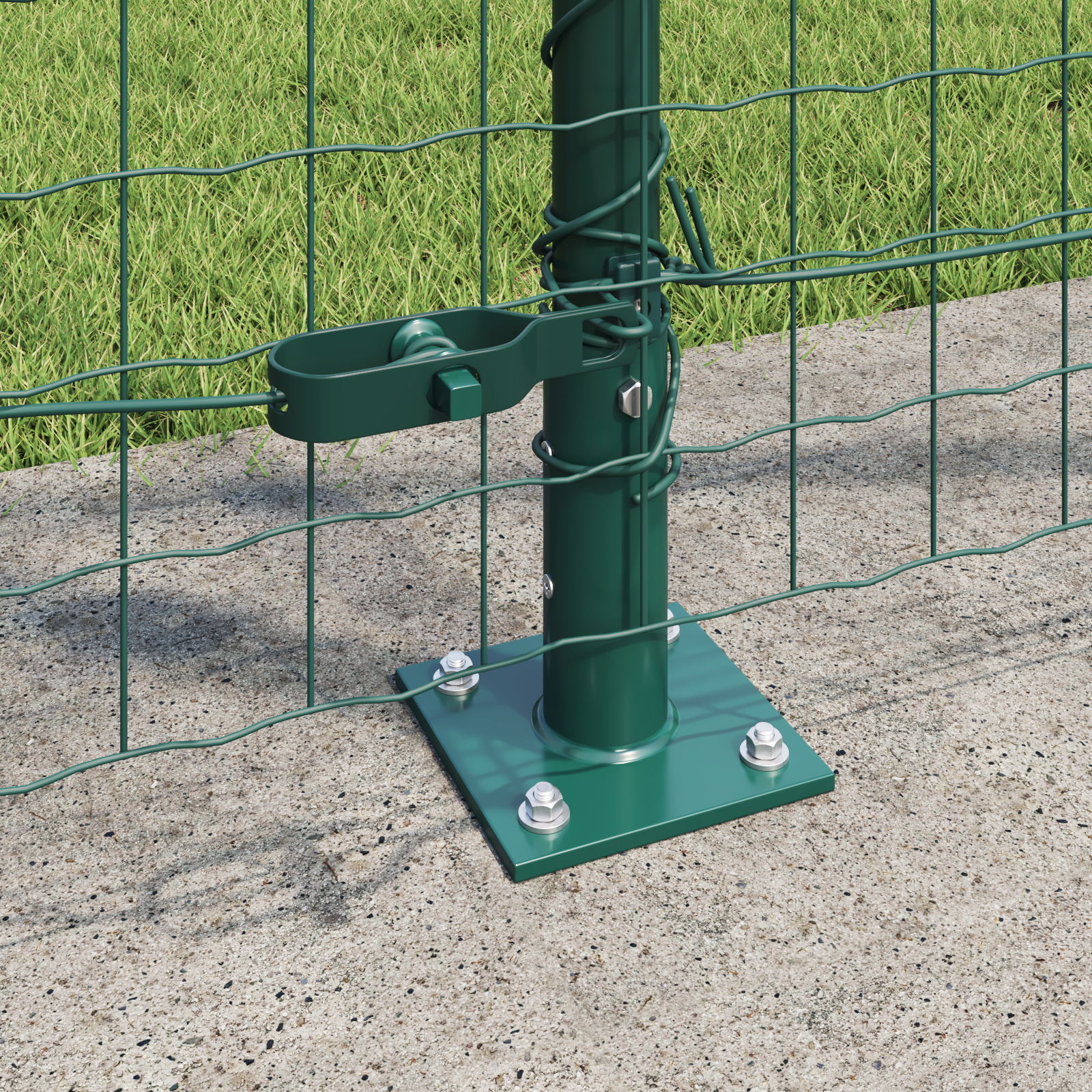vidaXL Posturi de gard cu plăci de bază 26 buc Ø32mm 68,5cm Oțel galvanizat vidaXL Posturi de gard cu plăci de bază 26 buc Ø32mm 68,5cm Oțel galvanizat