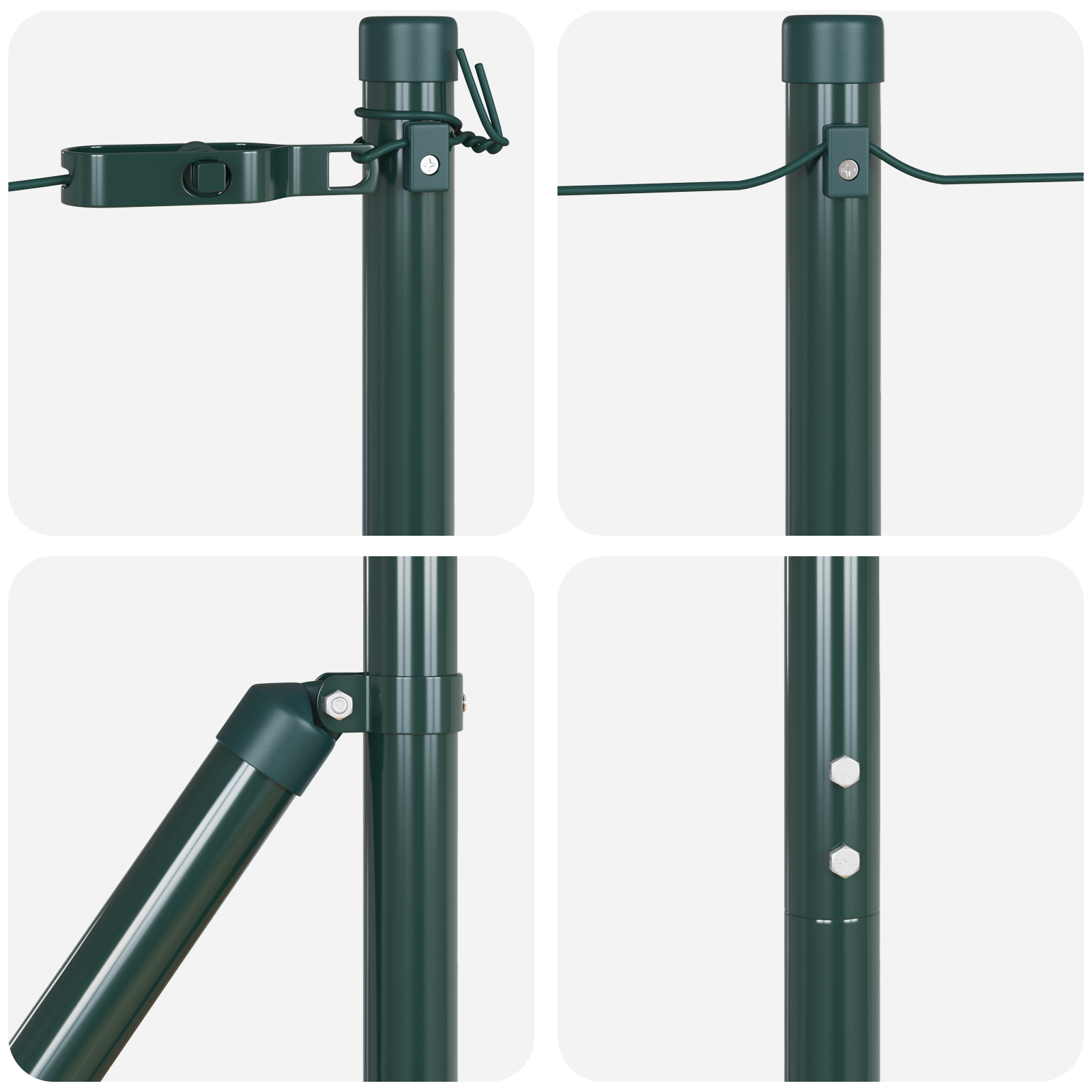 vidaXL Posturi de gard cu plăci de bază 26 buc Ø32mm 68,5cm Oțel galvanizat vidaXL Posturi de gard cu plăci de bază 26 buc Ø32mm 68,5cm Oțel galvanizat