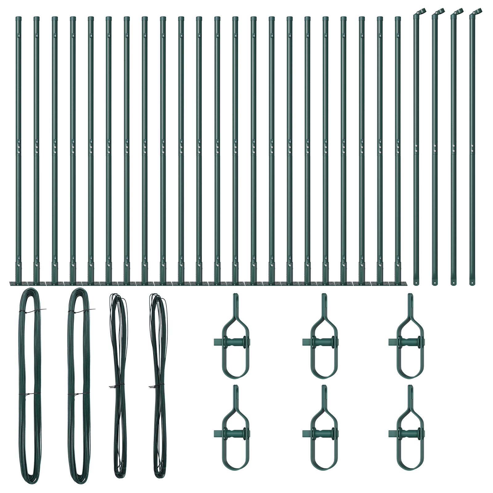 vidaXL Stâlpi de Gard cu Plăci de Bază 26 pcs Ø32mm 83,5cm Oțel Galvanizat