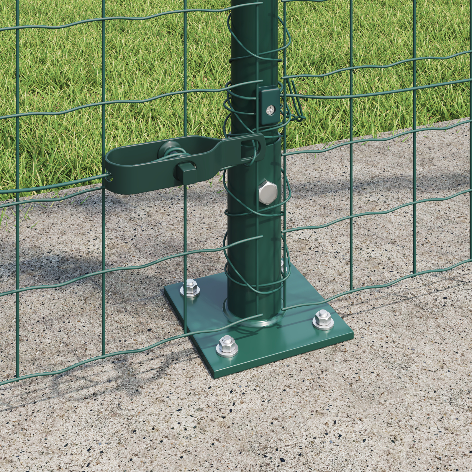 vidaXL Posturi de gard cu plăci de bază 52 buc Ø32mm 88,5cm oțel galvanizat vidaXL Posturi de gard cu plăci de bază 52 buc Ø32mm 88,5cm oțel galvanizat