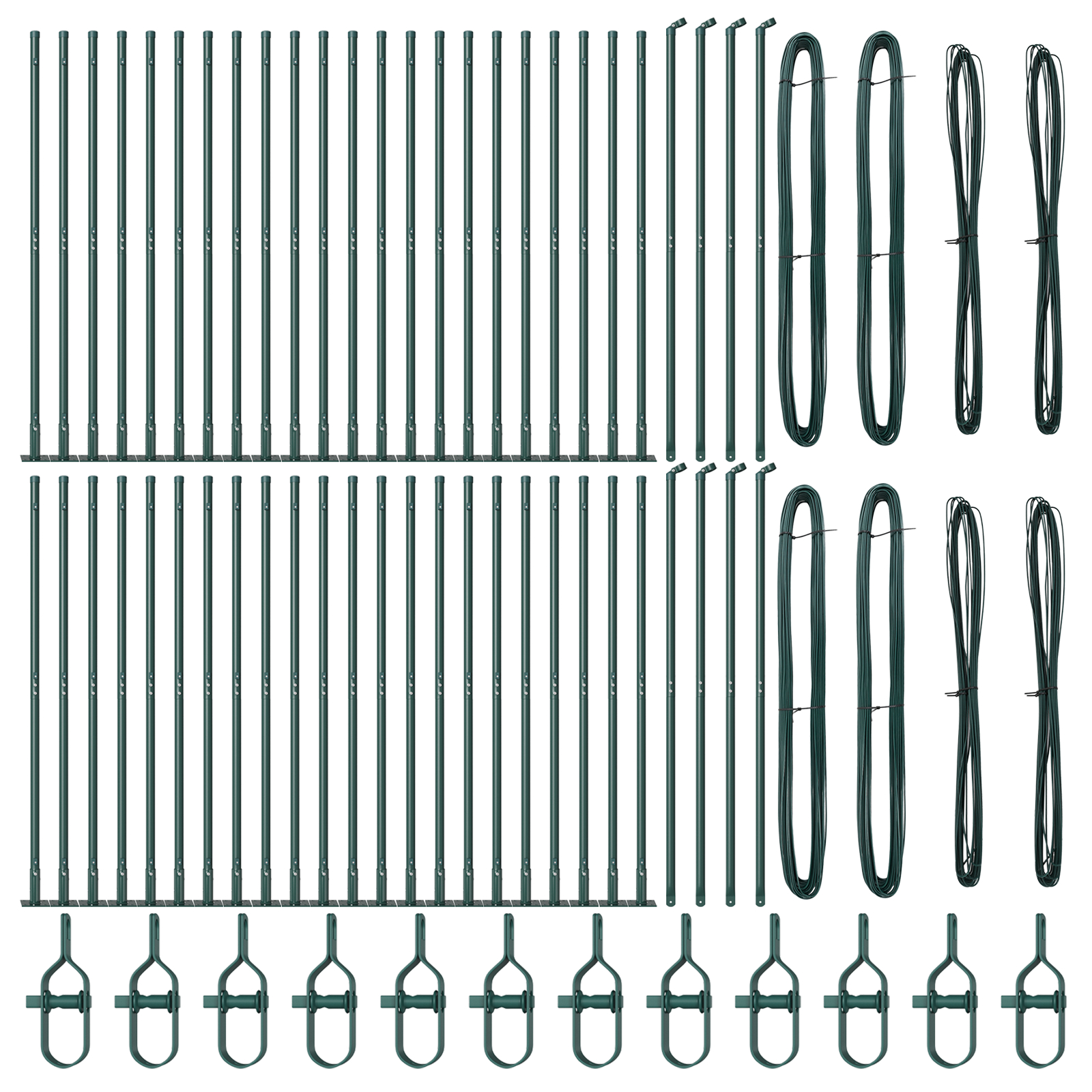 vidaXL Posturi de gard cu plăci de bază 52 buc Ø32mm 88,5cm oțel galvanizat vidaXL Posturi de gard cu plăci de bază 52 buc Ø32mm 88,5cm oțel galvanizat