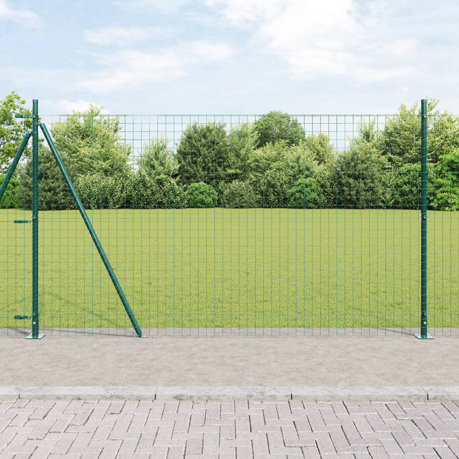 vidaXL Posturi de gard cu plăci de bază 52 buc Ø32mm 88,5cm oțel galvanizat vidaXL Posturi de gard cu plăci de bază 52 buc Ø32mm 88,5cm oțel galvanizat