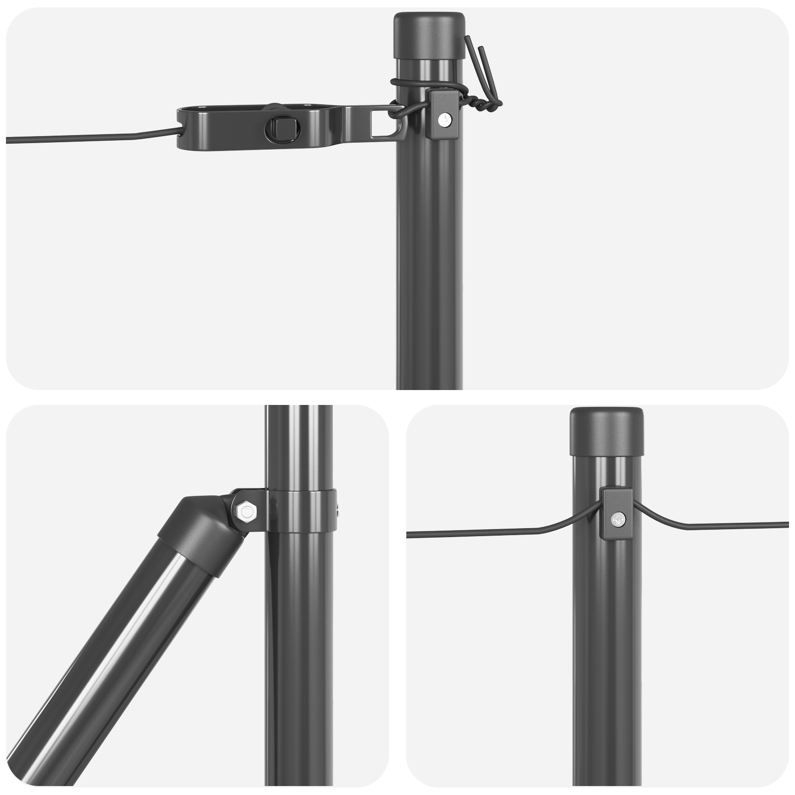 vidaXL Posturi de gard cu plăci de bază 26 buc Ø32mm 70cm oțel galvanizat vidaXL Posturi de gard cu plăci de bază 26 buc Ø32mm 70cm oțel galvanizat