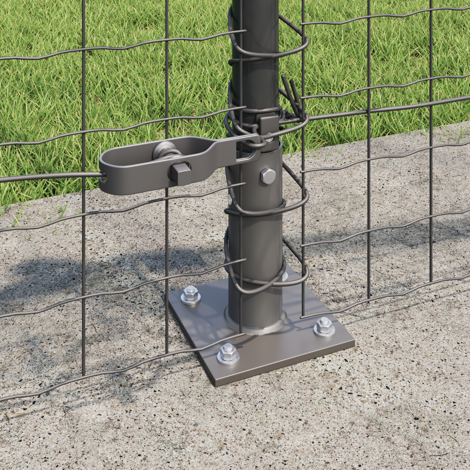 vidaXL Posturi de gard cu plăci de bază 52 pcs Ø32mm 70cm Oțel galvanizat vidaXL Posturi de gard cu plăci de bază 52 pcs Ø32mm 70cm Oțel galvanizat