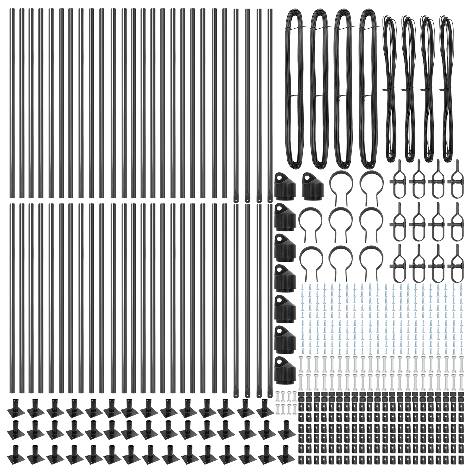 vidaXL Posturi de gard cu plăci de bază 52 pcs Ø32mm 70cm Oțel galvanizat vidaXL Posturi de gard cu plăci de bază 52 pcs Ø32mm 70cm Oțel galvanizat
