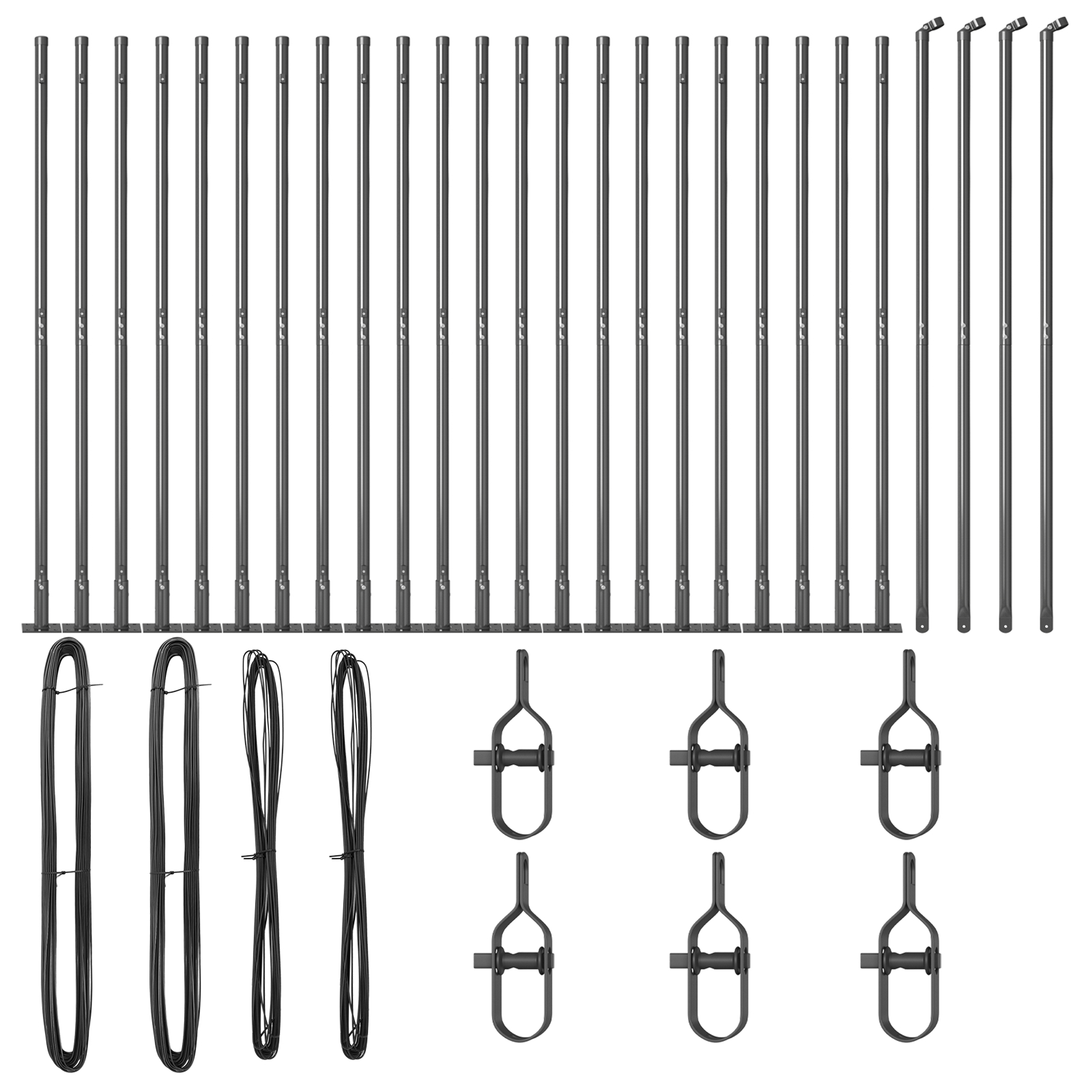 vidaXL Pereți de gard cu plăci de bază 26 buc Ø32mm 78,5cm Oțel galvanizat vidaXL Pereți de gard cu plăci de bază 26 buc Ø32mm 78,5cm Oțel galvanizat