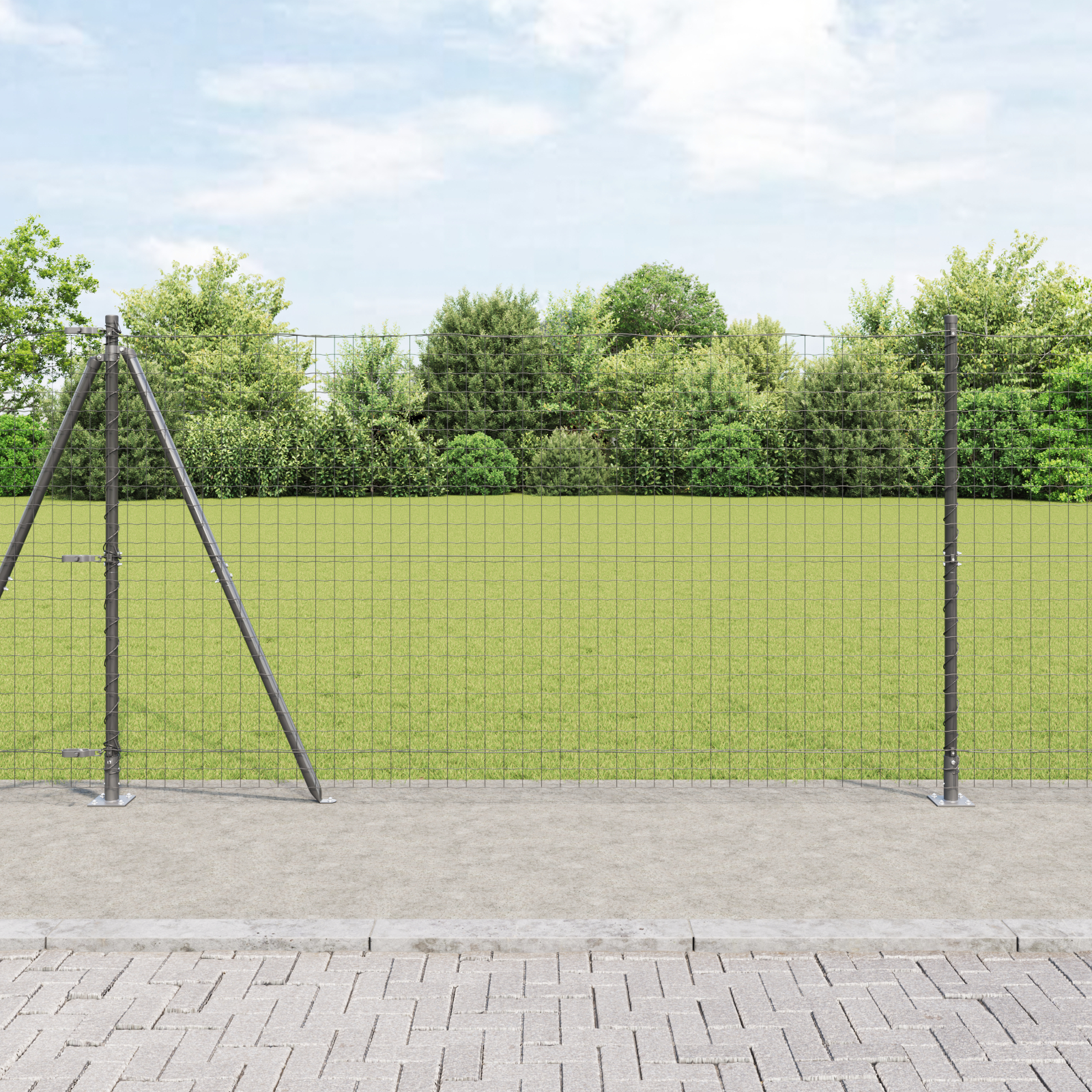 vidaXL Pereți de gard cu plăci de bază 26 buc Ø32mm 78,5cm Oțel galvanizat vidaXL Pereți de gard cu plăci de bază 26 buc Ø32mm 78,5cm Oțel galvanizat