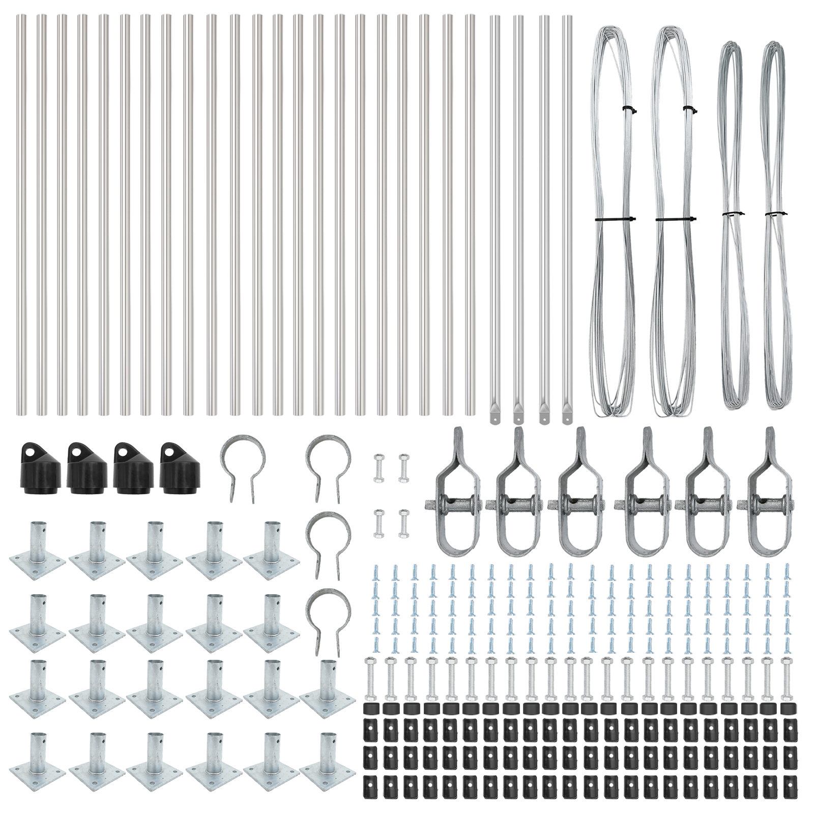 vidaXL Posts pentru gard cu plăci de bază 26 buc Ø32mm 50cm din oțel galvanizat vidaXL Posts pentru gard cu plăci de bază 26 buc Ø32mm 50cm din oțel galvanizat