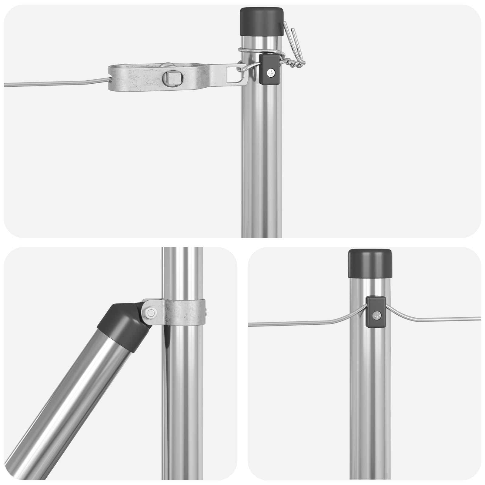 vidaXL Posturi de gard cu plăci de bază 26 buc Ø32mm 110cm Oțel galvanizat vidaXL Posturi de gard cu plăci de bază 26 buc Ø32mm 110cm Oțel galvanizat