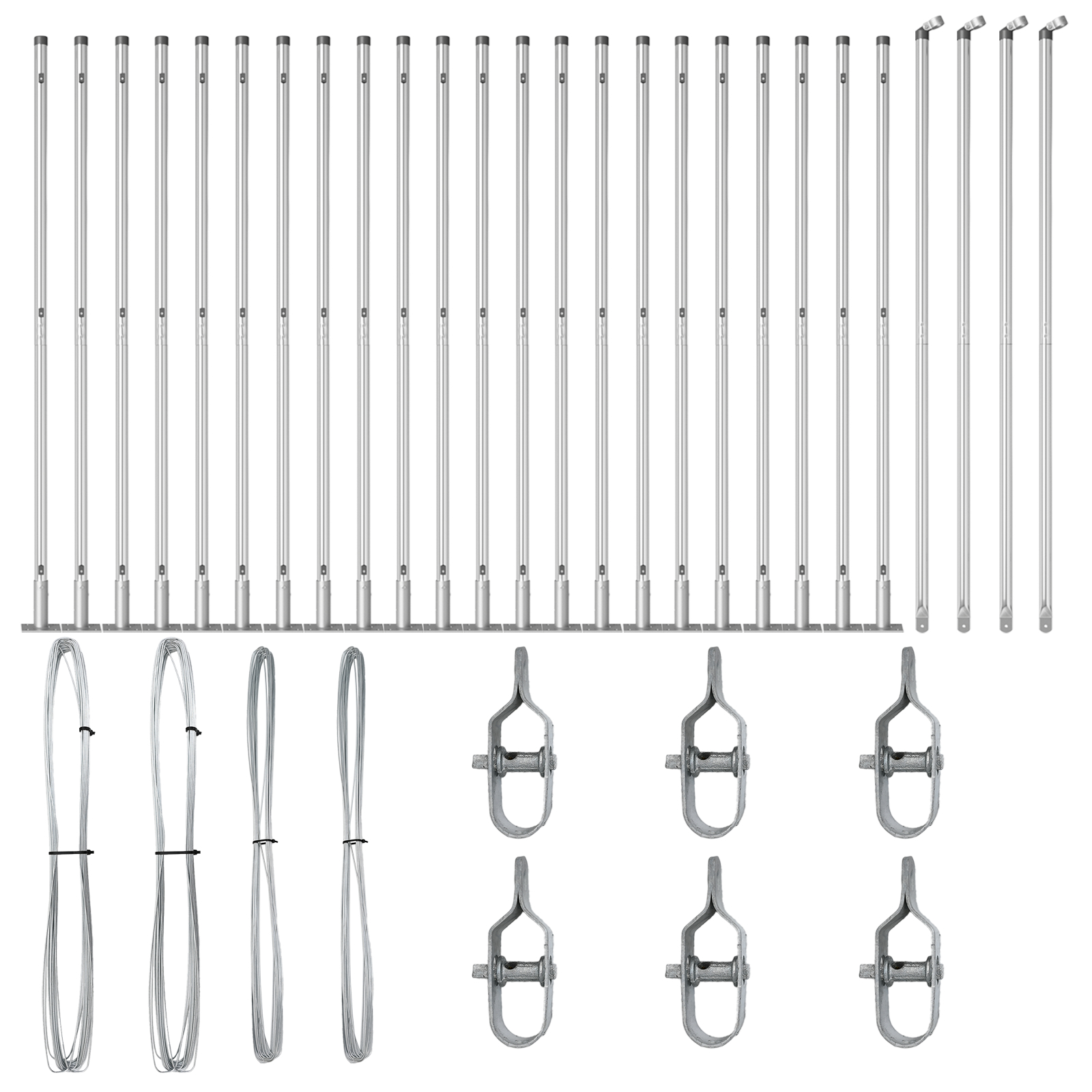 vidaXL Posturi de gard cu plăci de bază 26 buc Ø32mm 88,5cm Oțel galvanizat vidaXL Posturi de gard cu plăci de bază 26 buc Ø32mm 88,5cm Oțel galvanizat