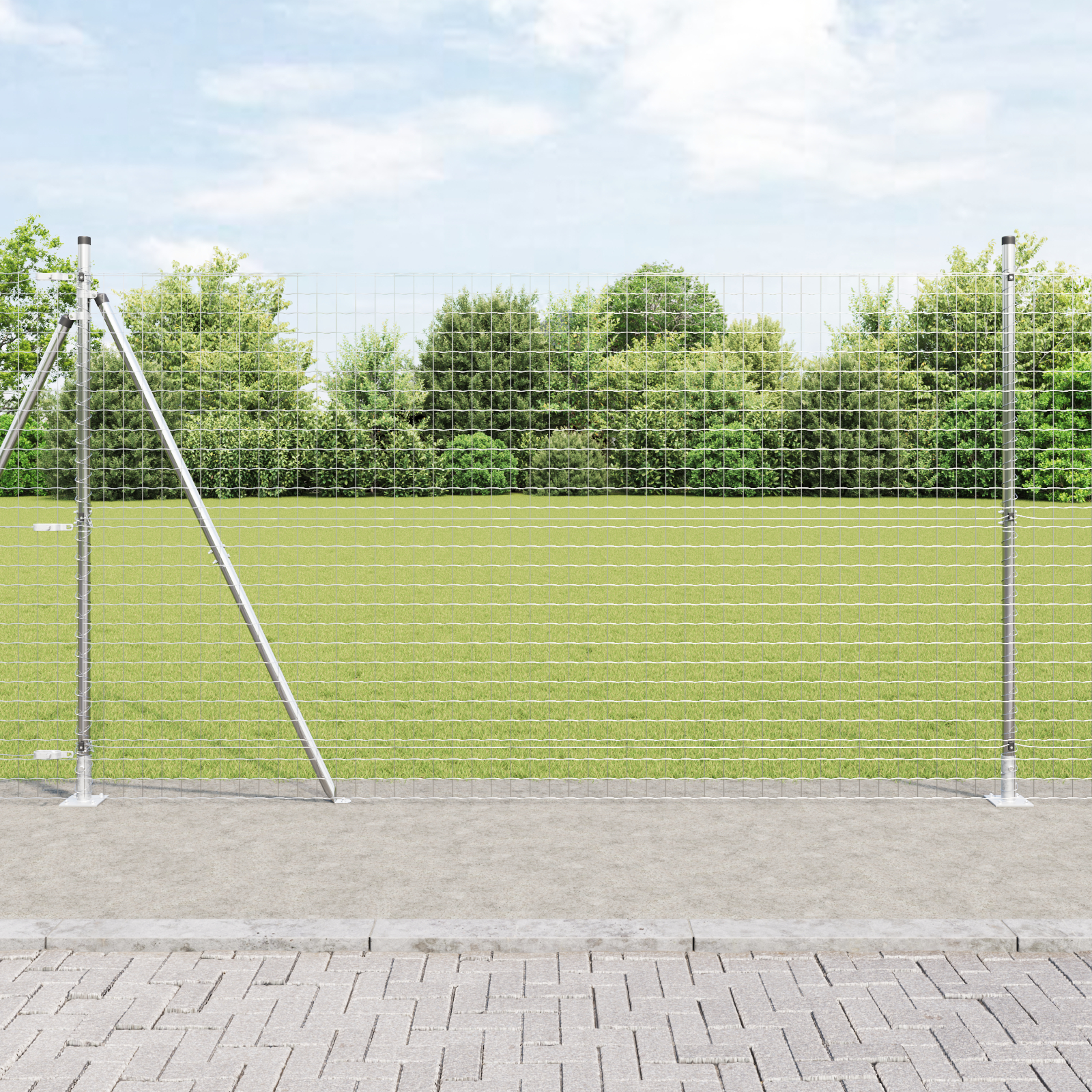 vidaXL Posturi de gard cu plăci de bază 26 buc Ø32mm 88,5cm Oțel galvanizat vidaXL Posturi de gard cu plăci de bază 26 buc Ø32mm 88,5cm Oțel galvanizat