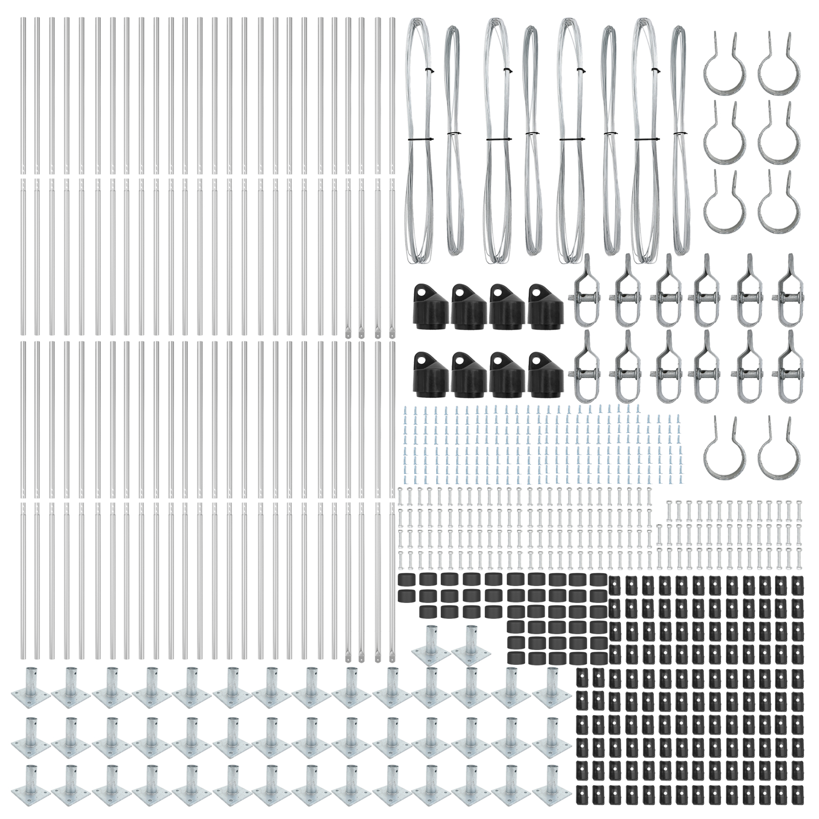 vidaXL Stâlpi de gard cu plăci de bază 52 buc Ø32mm 88,5cm Oțel galvanizat vidaXL Stâlpi de gard cu plăci de bază 52 buc Ø32mm 88,5cm Oțel galvanizat