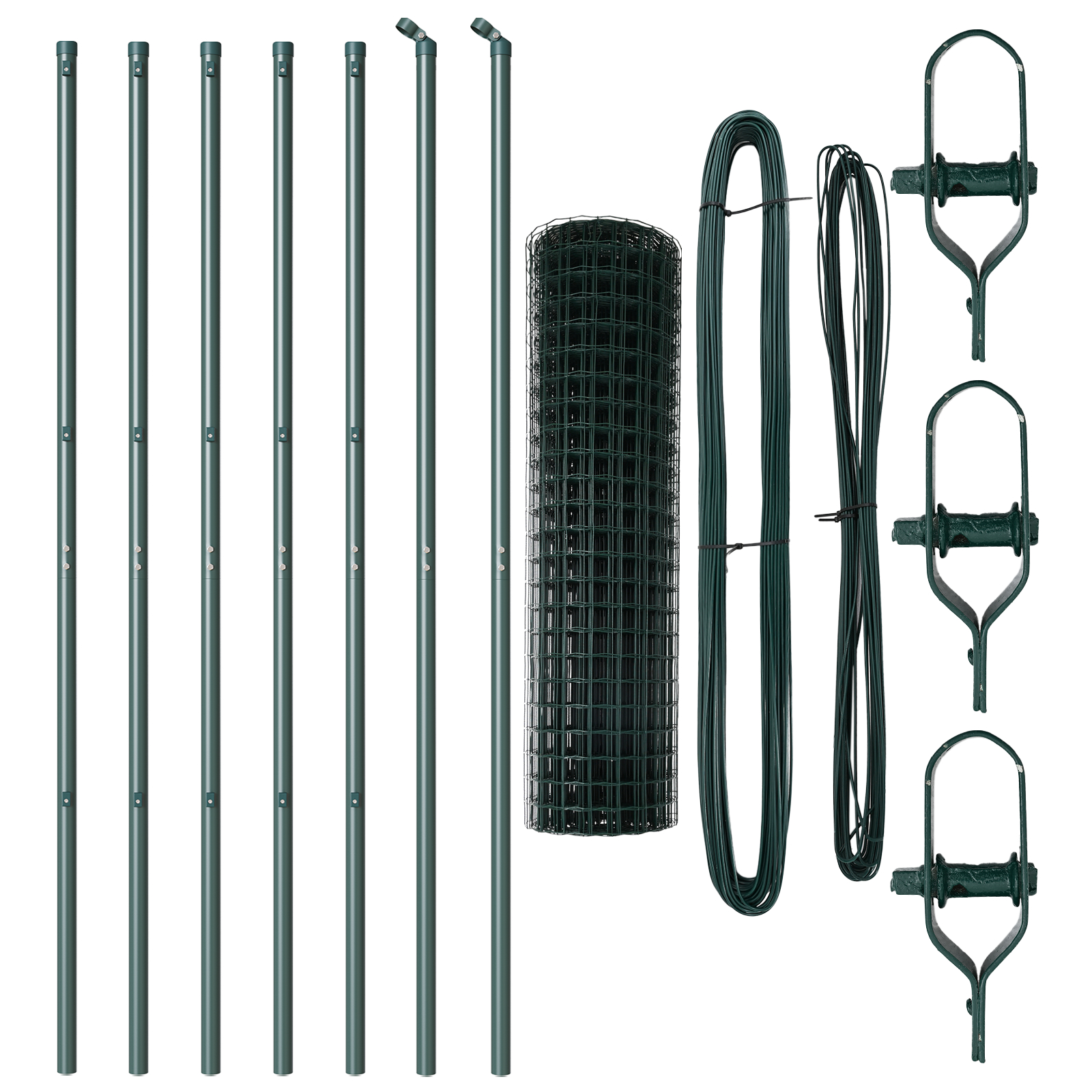 vidaXL Gard Euro cu 7 Stâlpi 1.2x10 m Oțel Galvanizat Verde