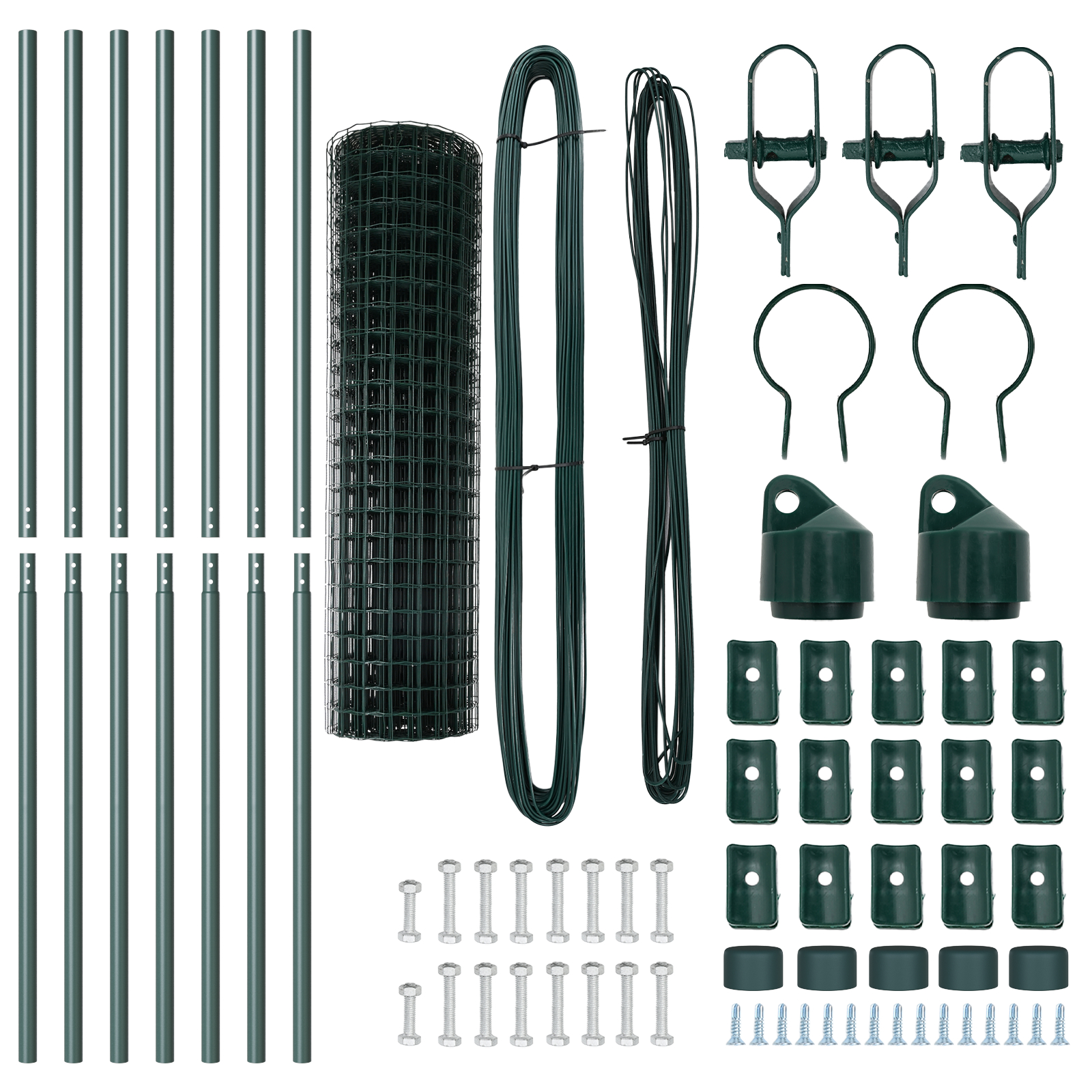 vidaXL Gard Euro cu 7 Stâlpi 1.2x10 m Oțel Galvanizat Verde