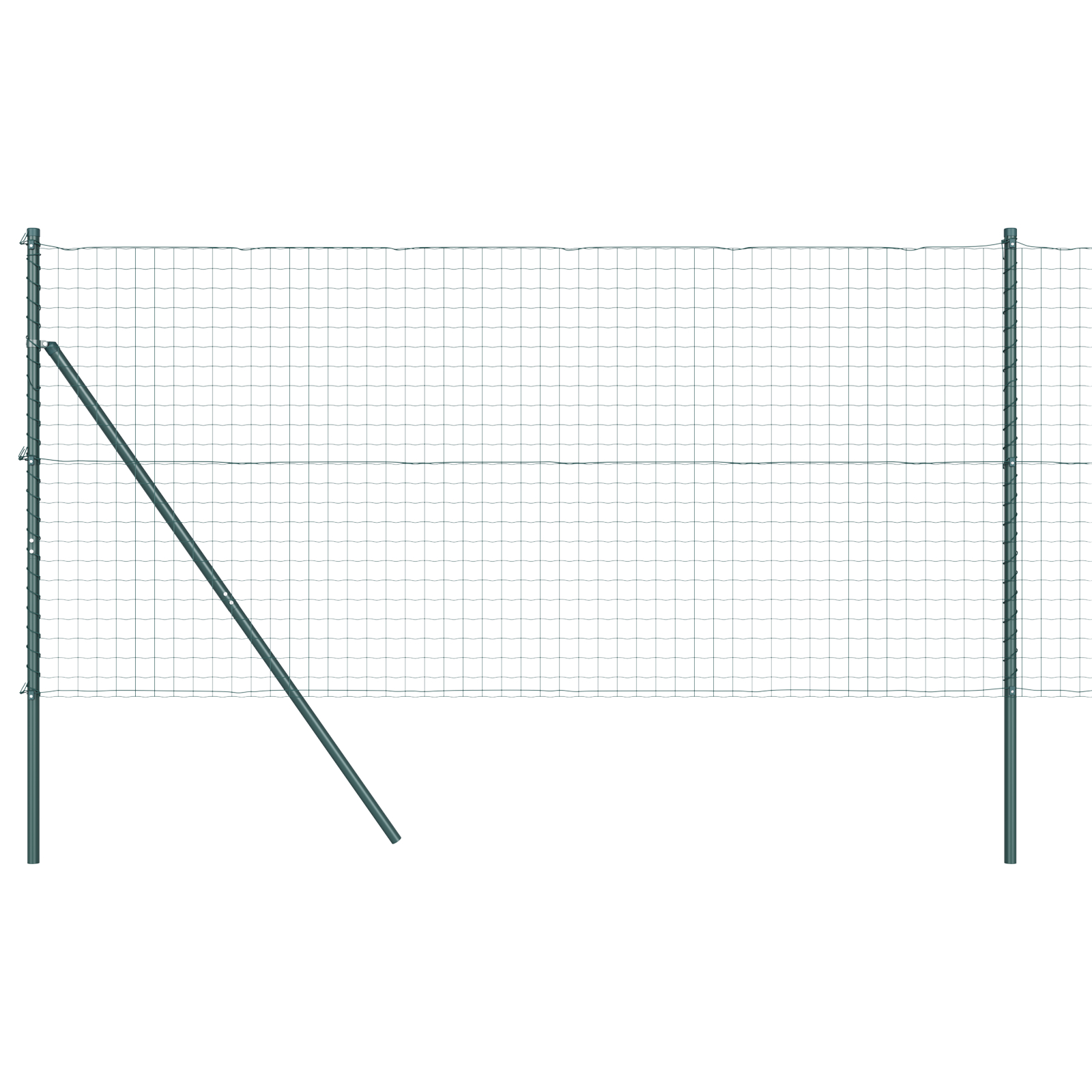 vidaXL Îngrădire cu stâlpi Verde 1.4 x 10 m Oțel