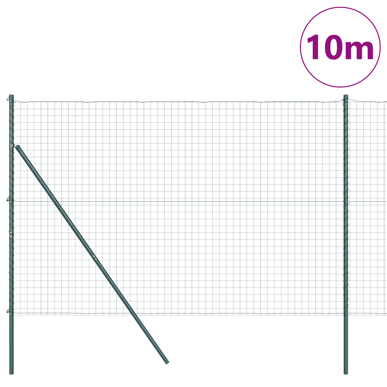 vidaXL Îngrădire cu stâlpi Verde 1.6 x 10 m Oțel vidaXL Îngrădire cu stâlpi Verde 1.6 x 10 m Oțel