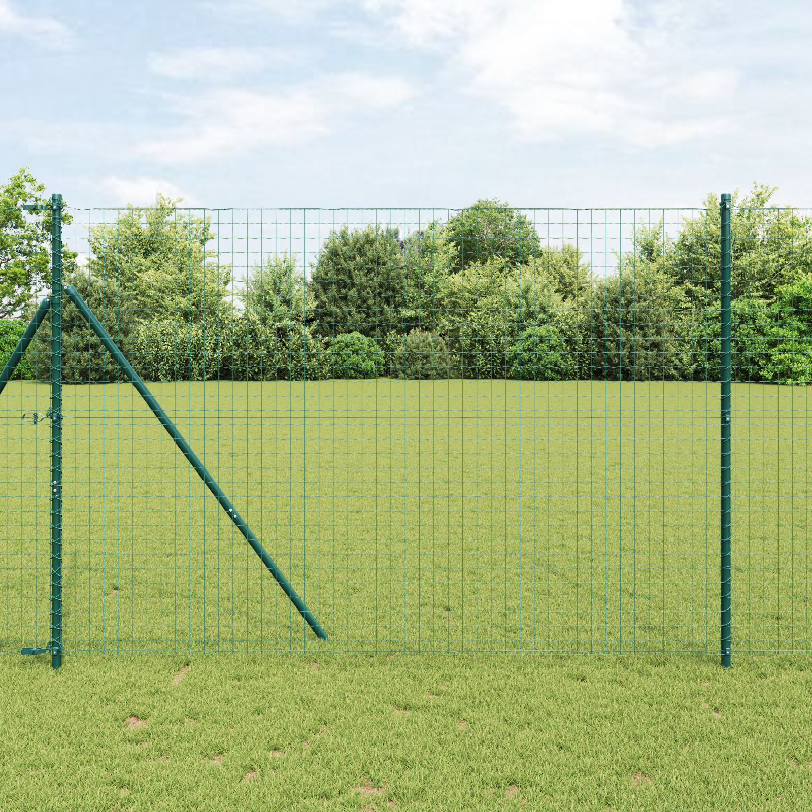 vidaXL Îngrădire cu stâlpi Verde 1.6 x 10 m Oțel vidaXL Îngrădire cu stâlpi Verde 1.6 x 10 m Oțel